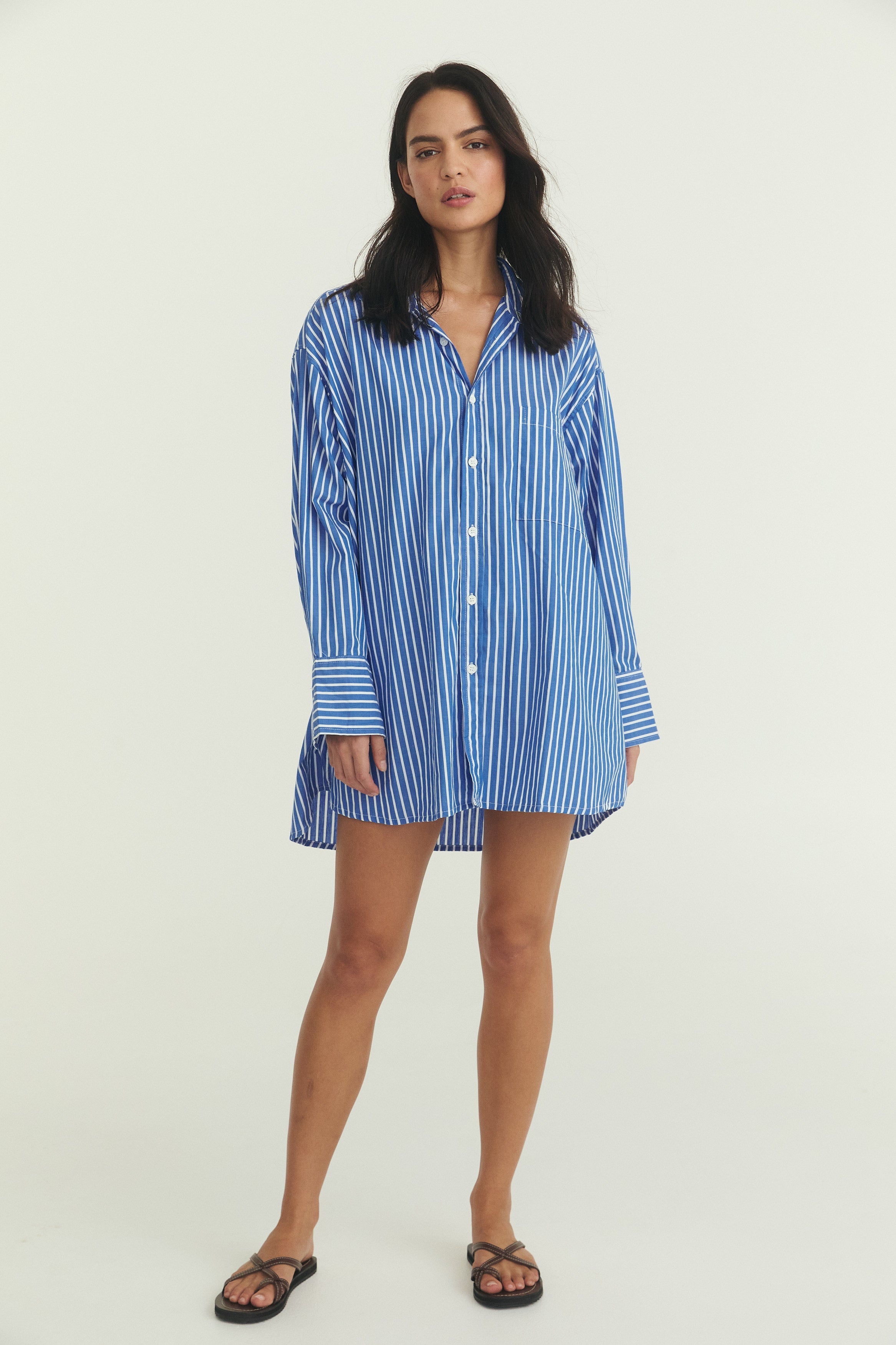 Byron Shirt Dress - Poplin Stripe image 1