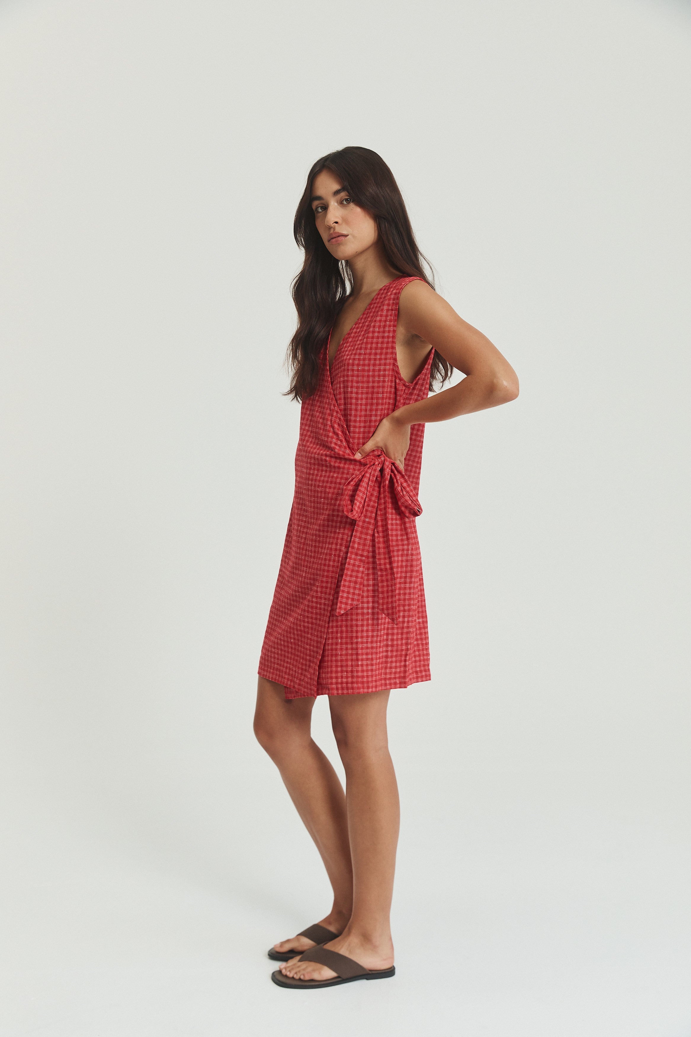 Quinn Wrap Dress - Hemp Linen image 8