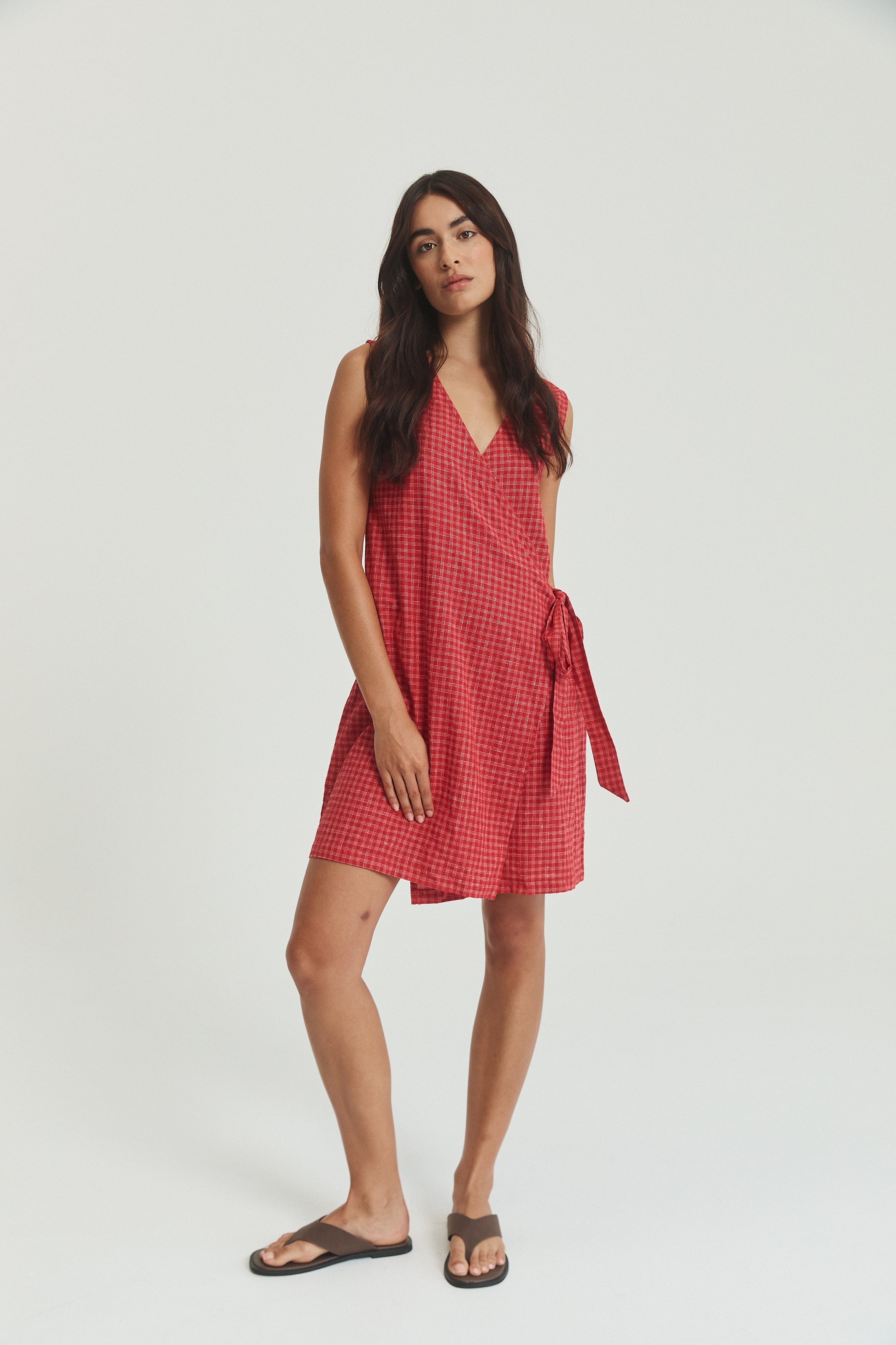 Quinn Wrap Dress - Hemp Linen image 0