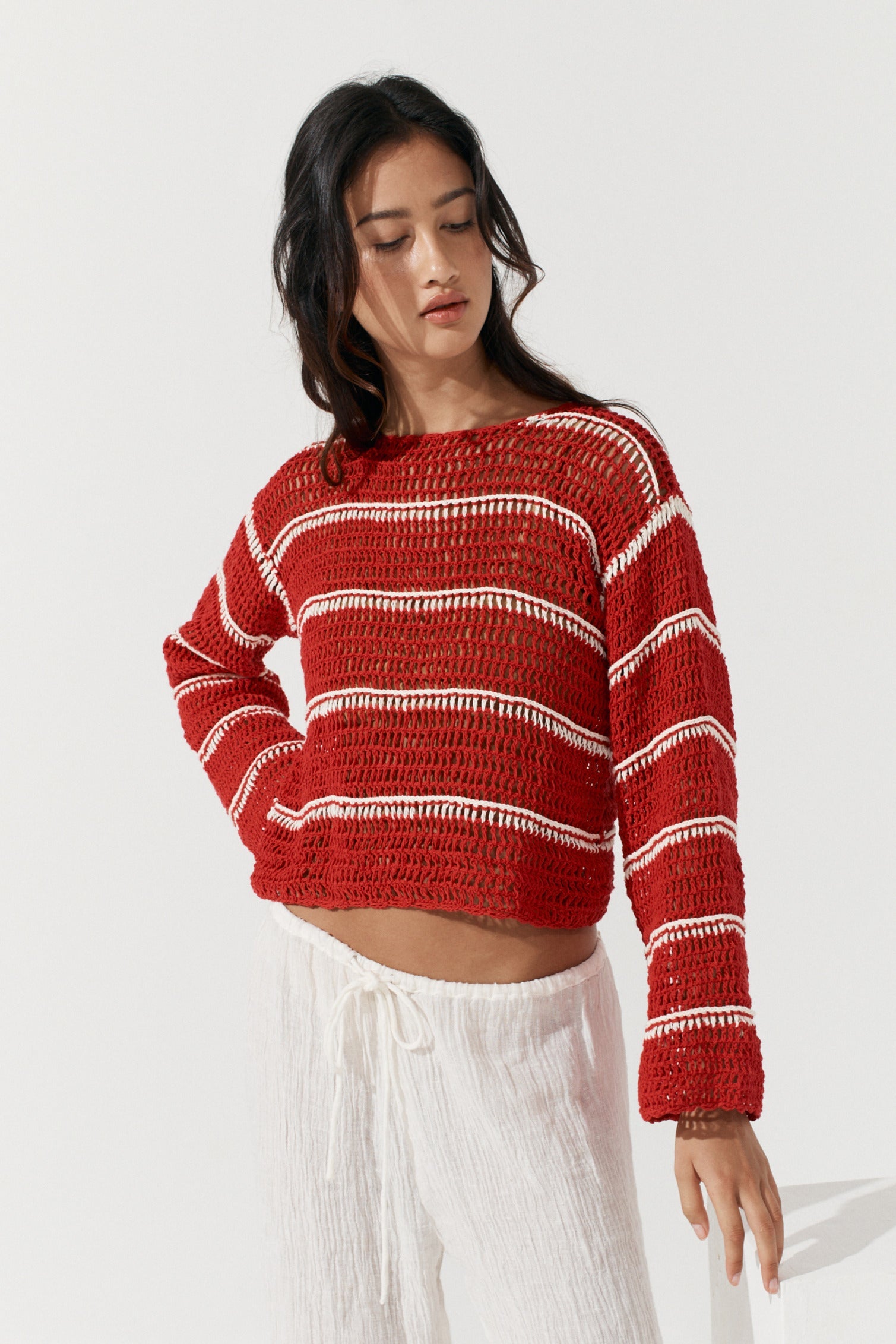 Fifi Crochet Crop - Scarlet image 3