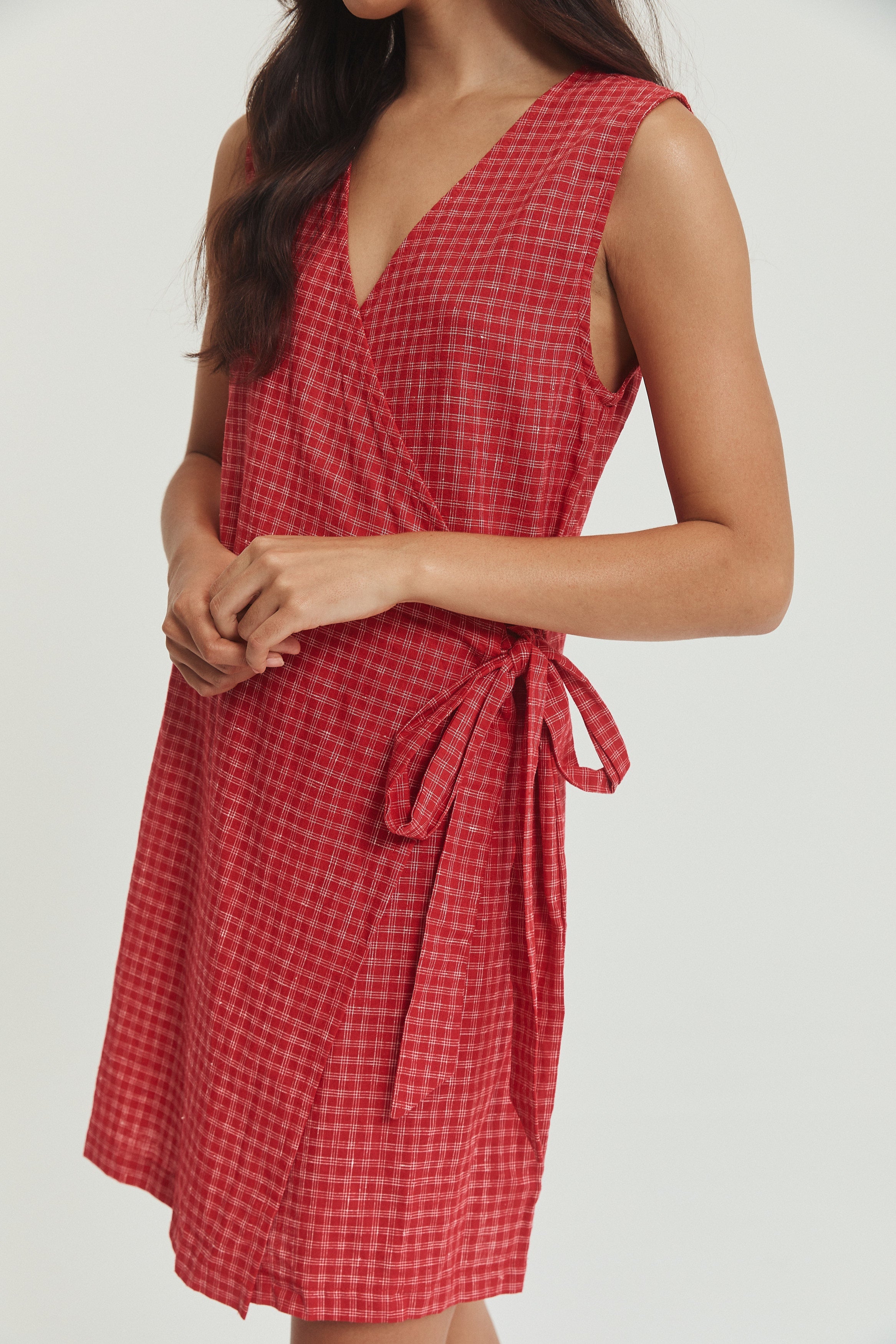 Quinn Wrap Dress - Hemp Linen image 5