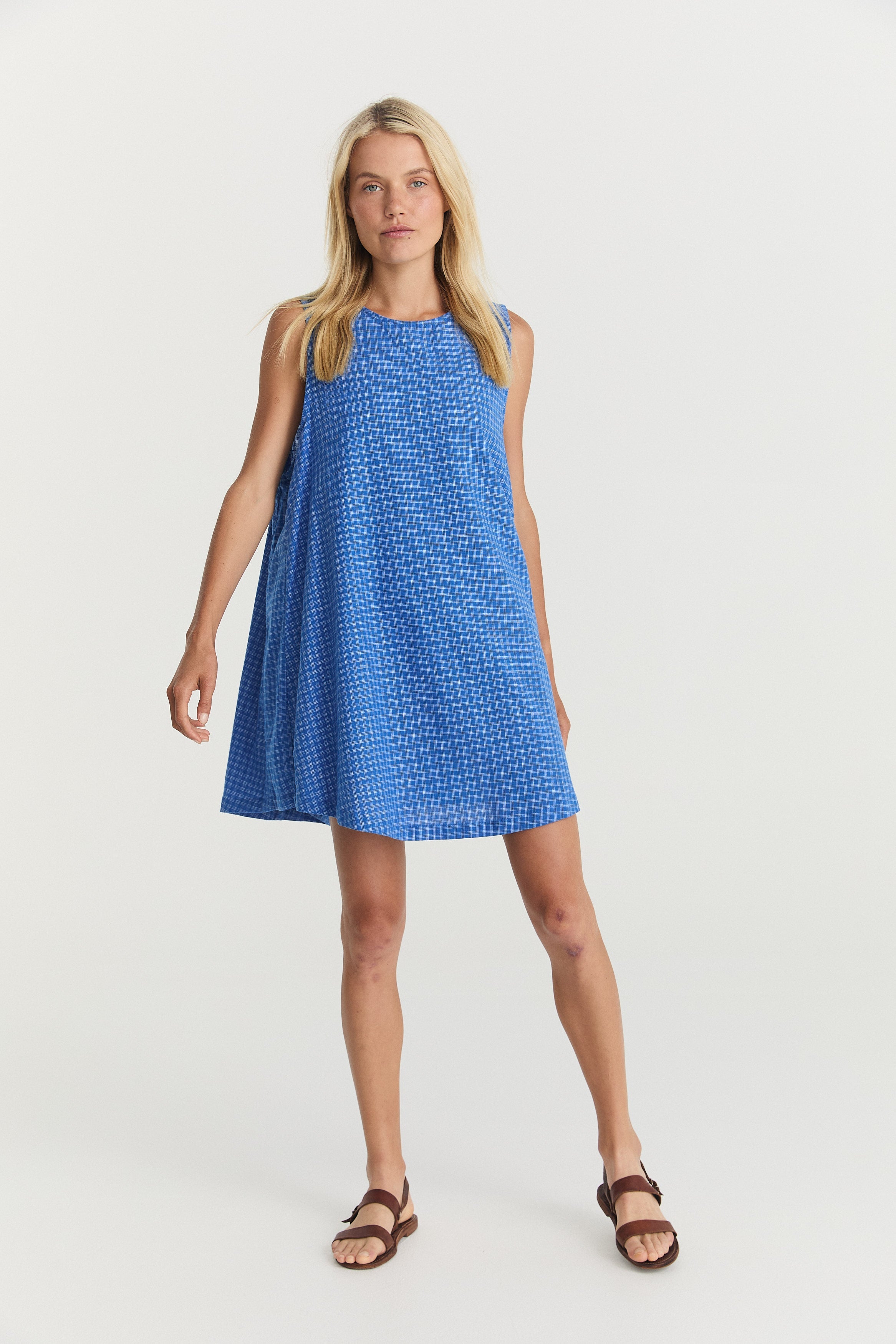 Classic Shift Dress - Cerulean Hemp Linen image 4