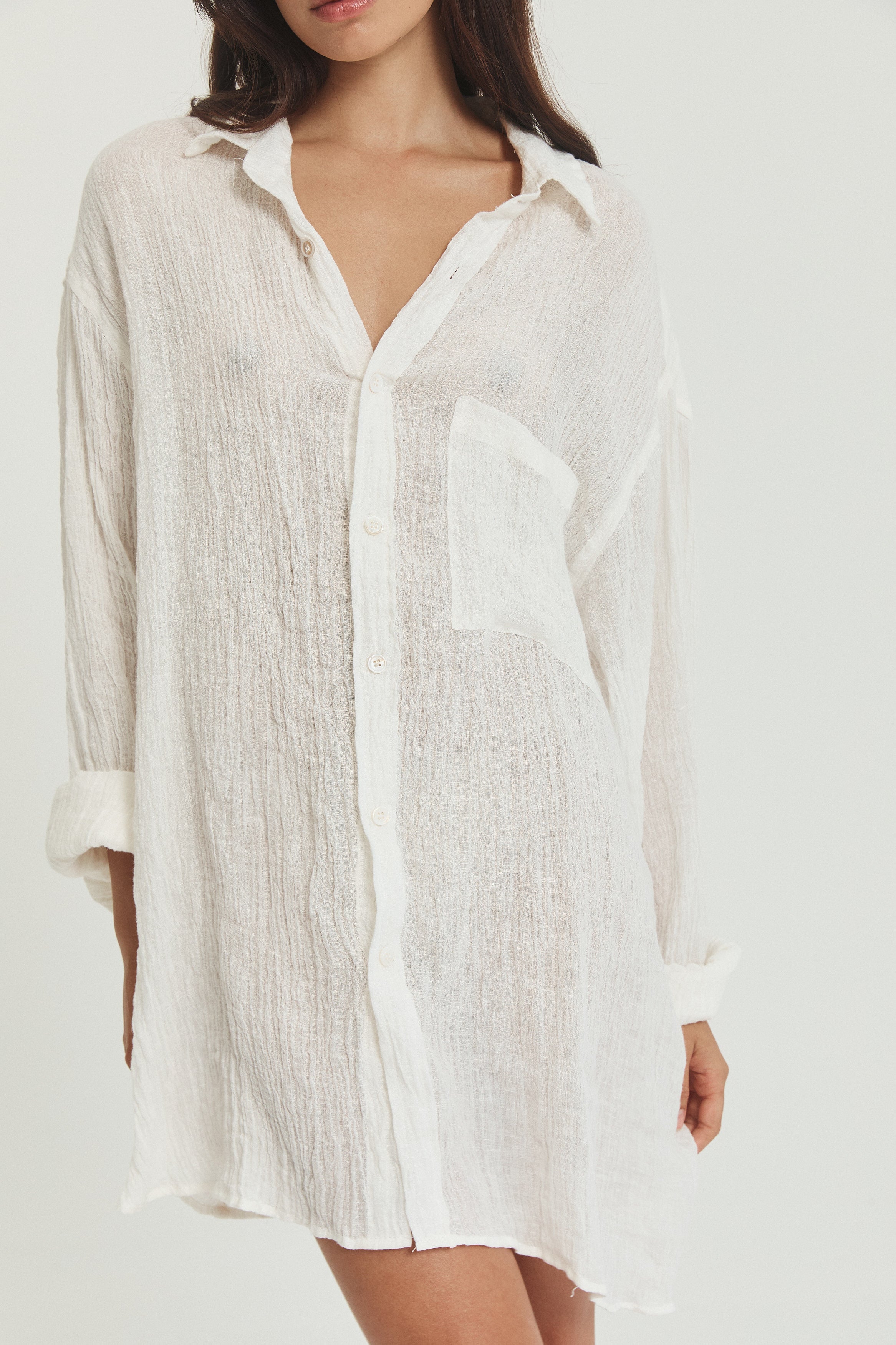 Josie Shirt Dress - Linen Crinkle image 9