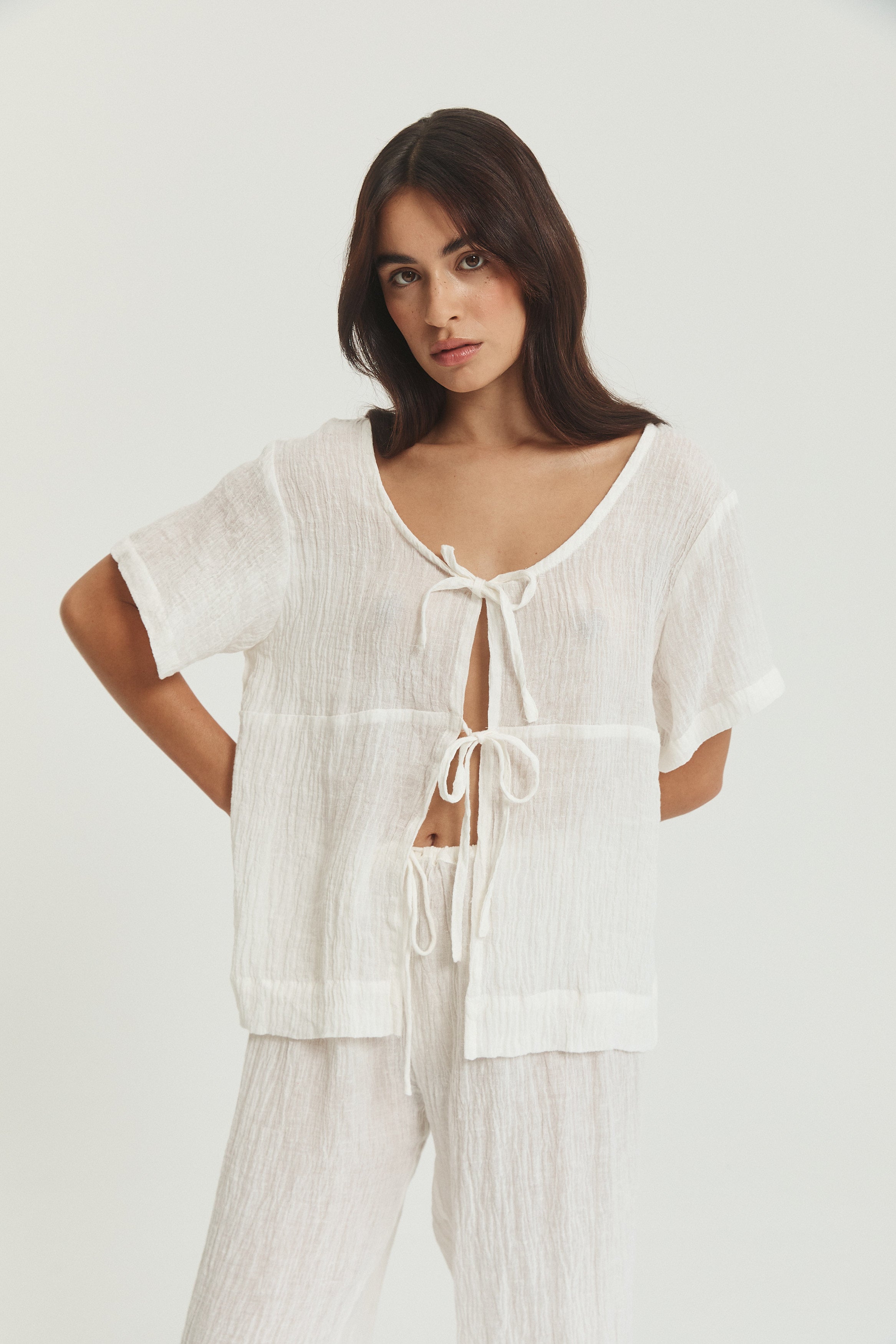 Robin Tie Top - Crinkle Linen image 6