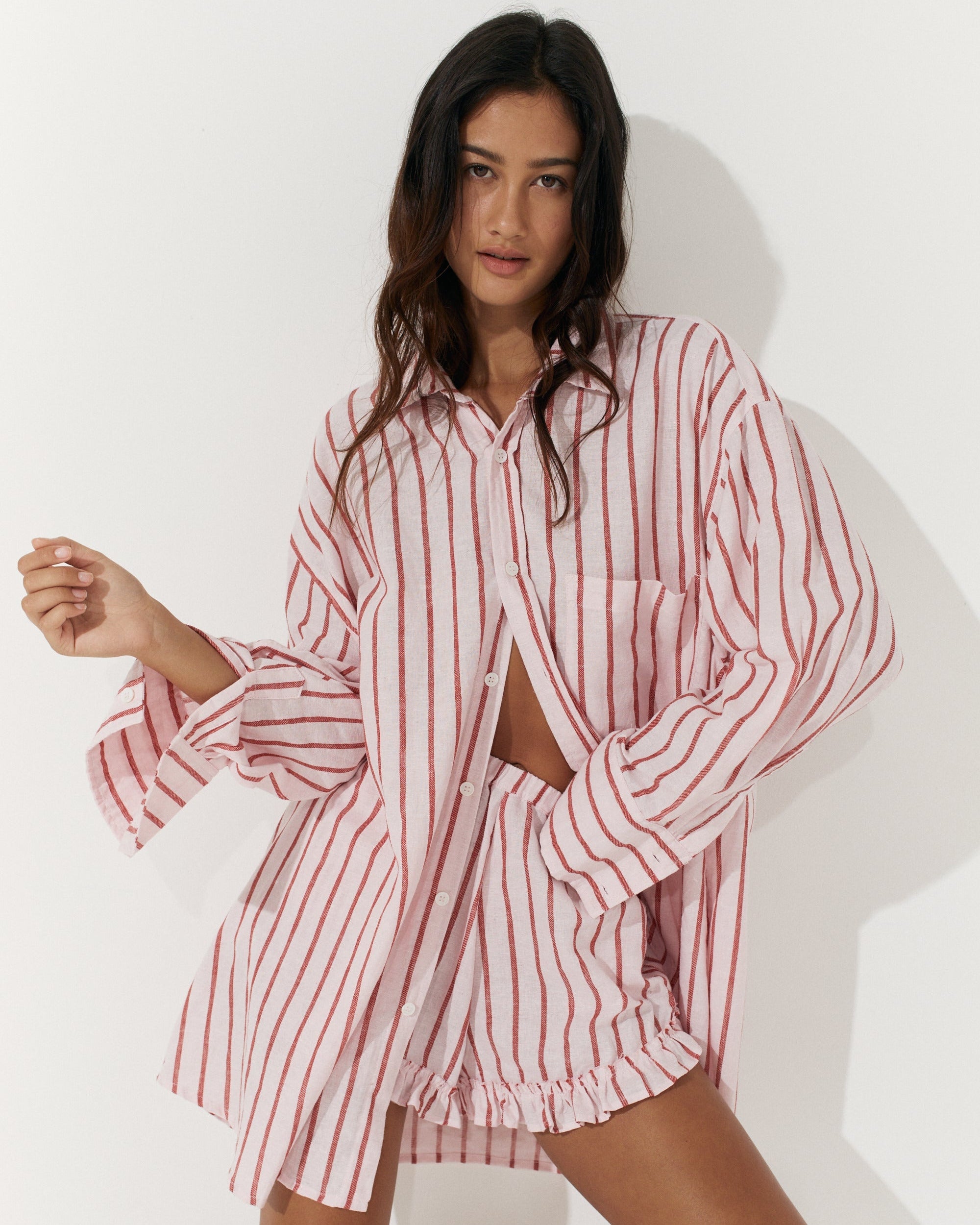 Percy Shirt - Stripe Hemp image 0