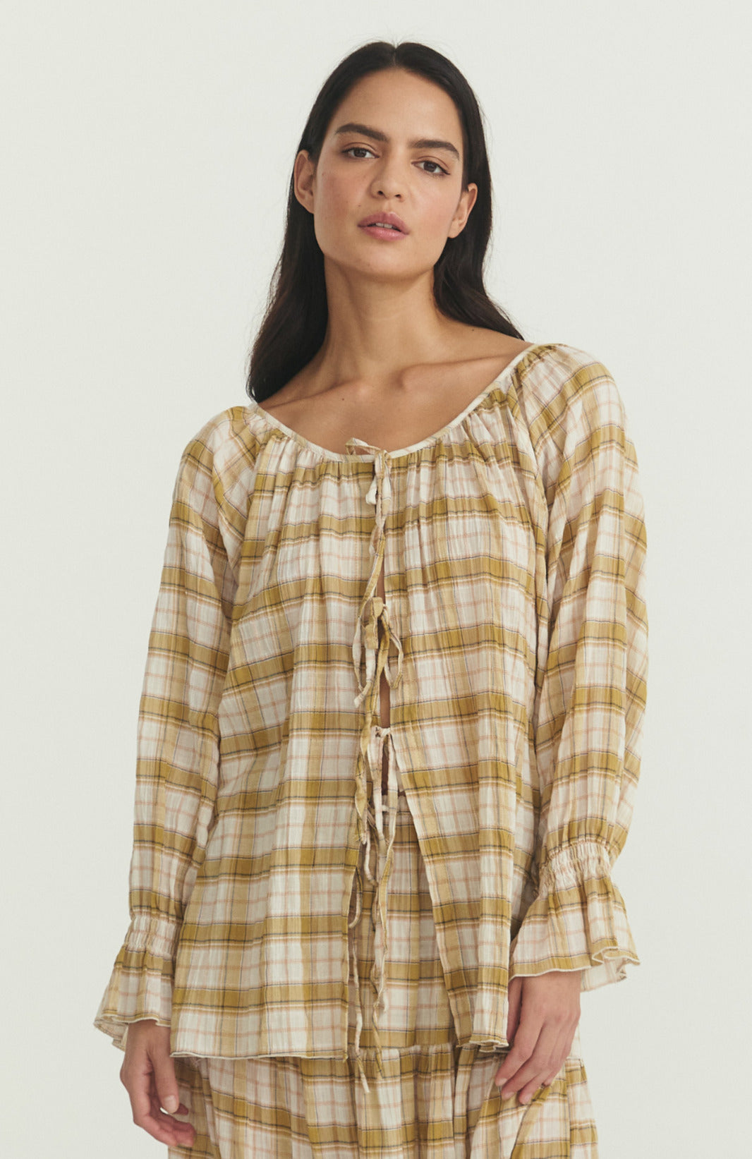 Bette Tie Top - Plaid Cotton image 8