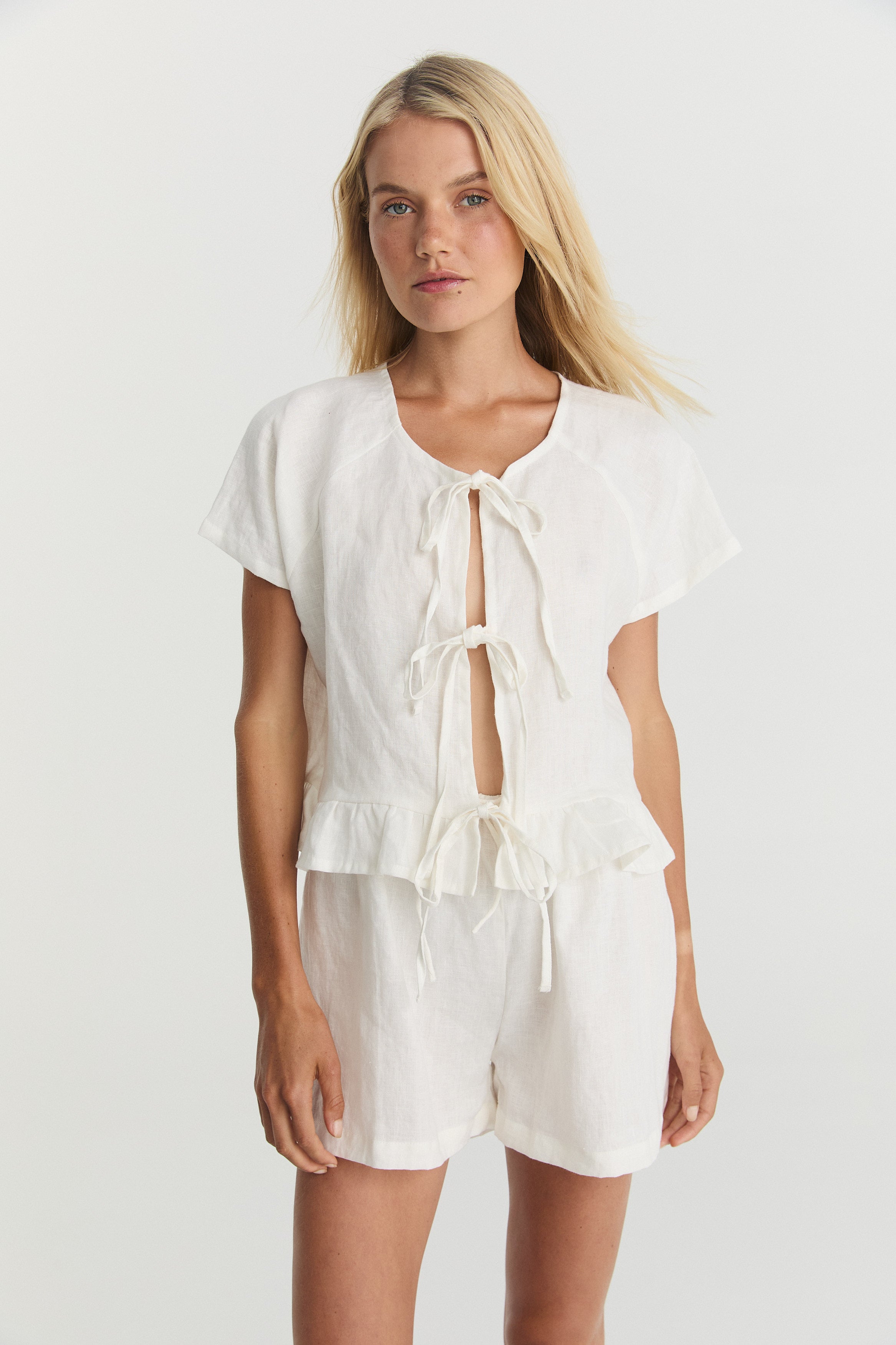 Tabea Tie Top - Soft Washed Linen image 1