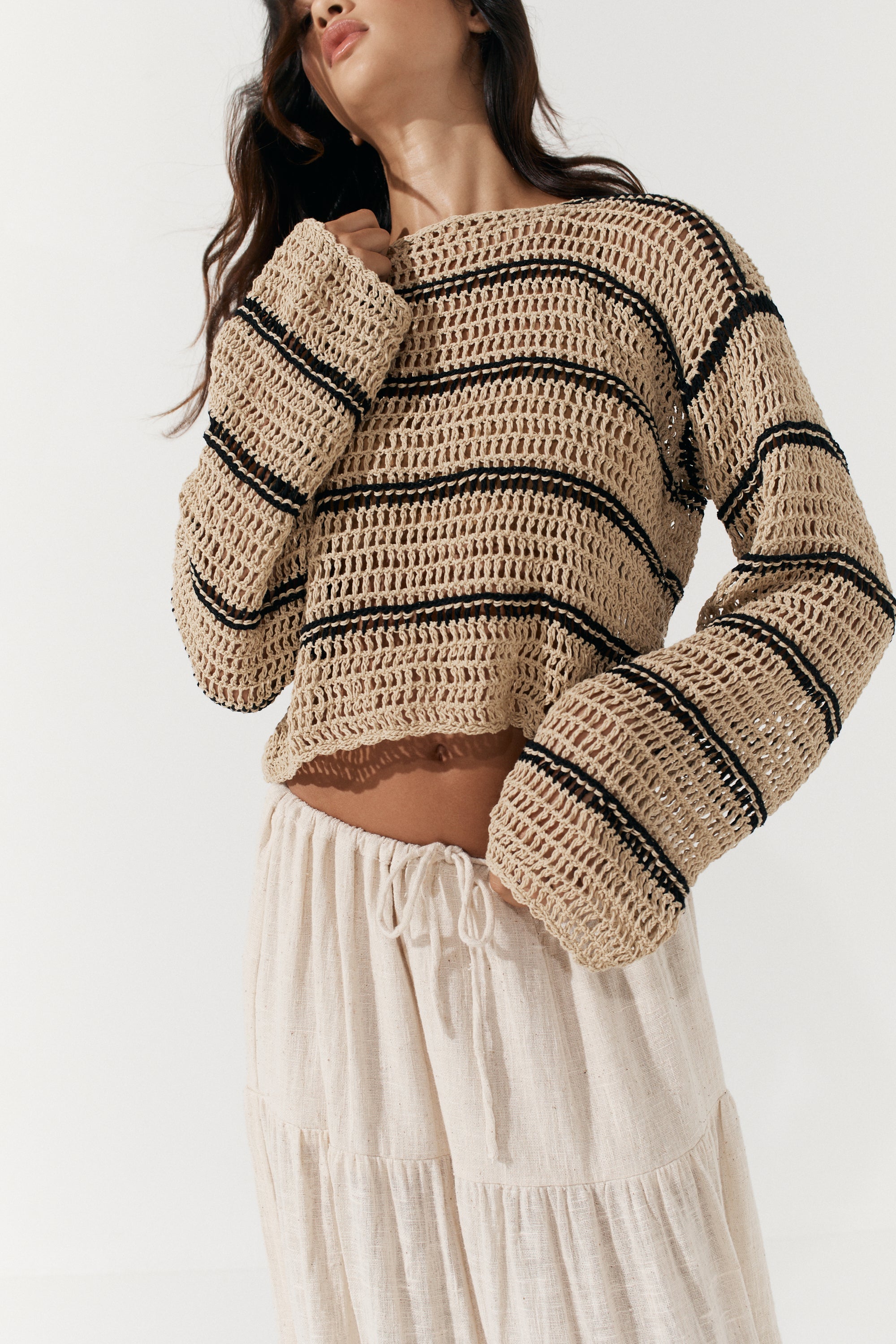 Fifi Crochet Crop - Fawn image 4