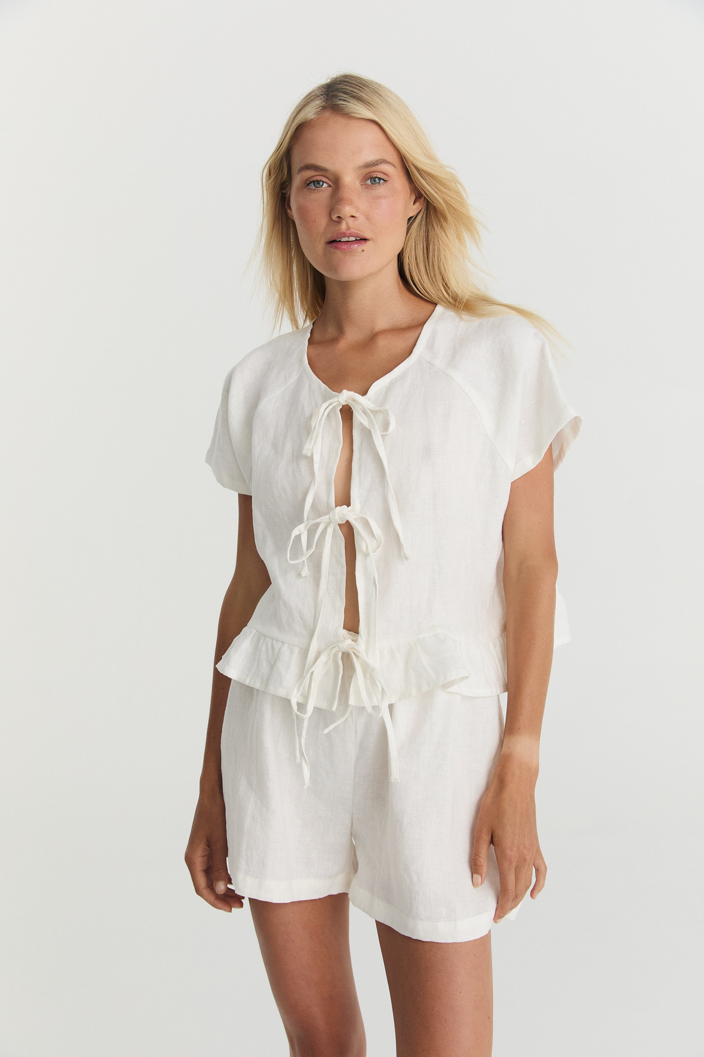 Tabea Tie Top - Soft Washed Linen image 4
