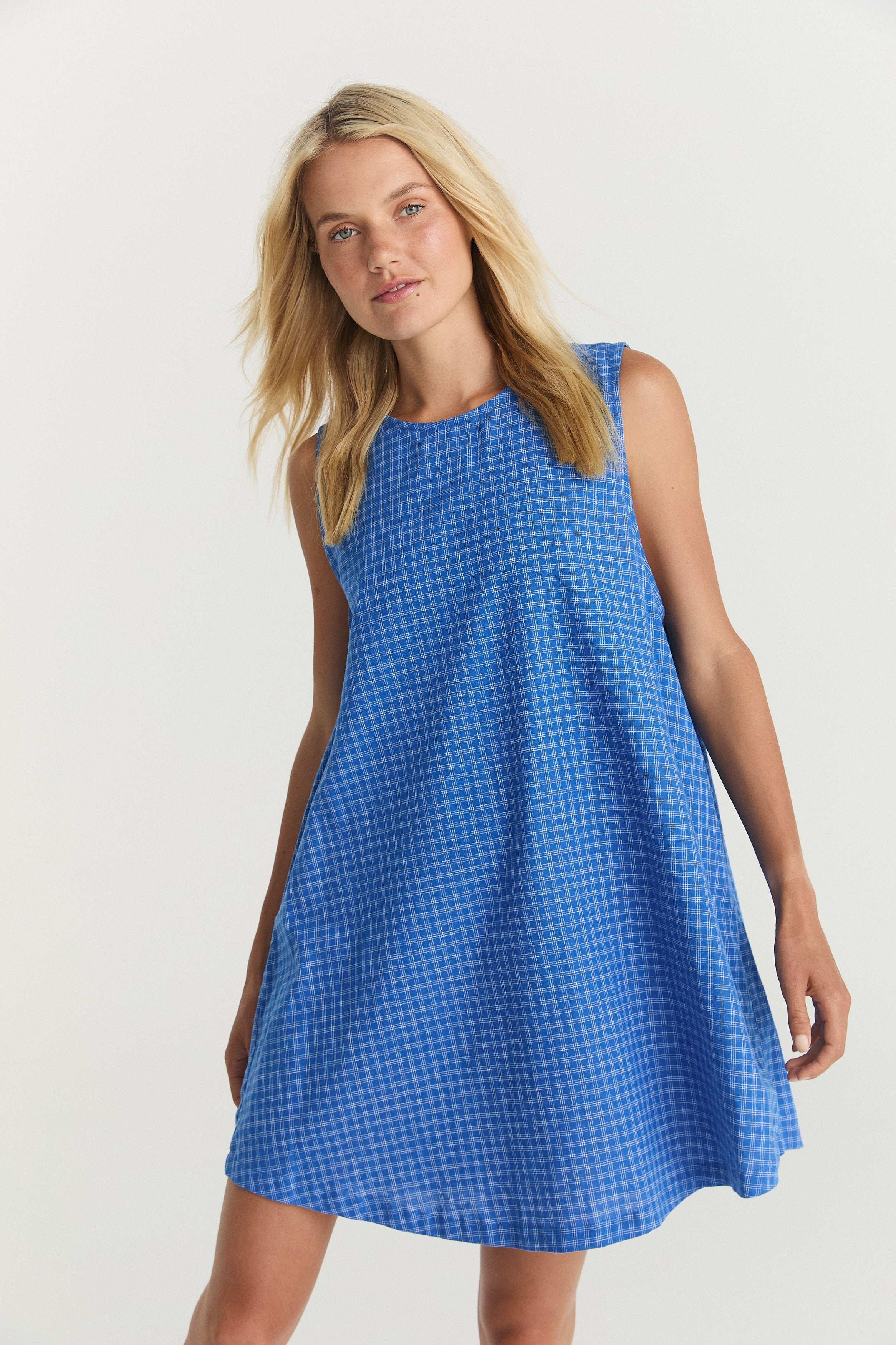Classic Shift Dress - Cerulean Hemp Linen image 7