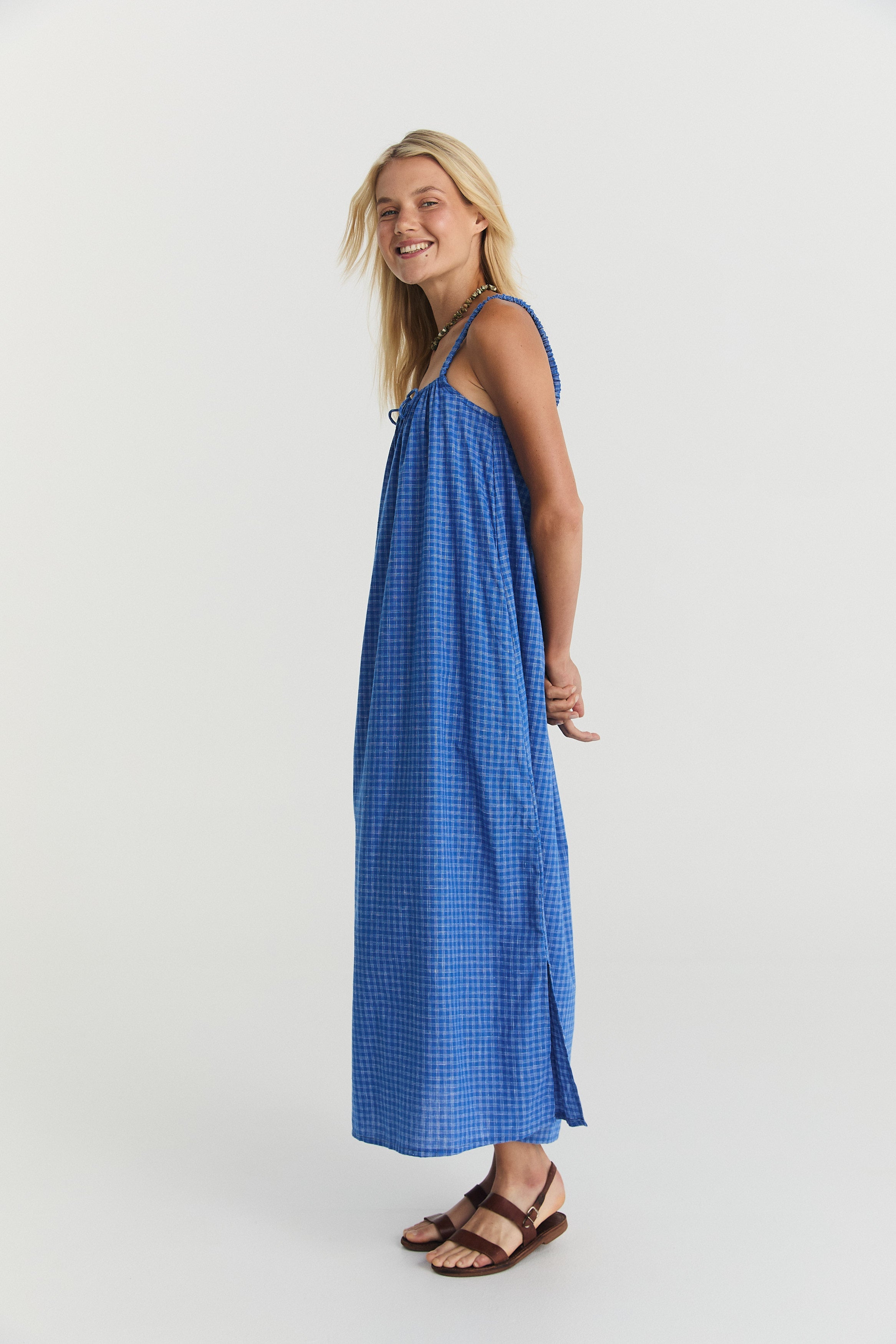 Nash Midi - Cerulean Hemp Linen image 7