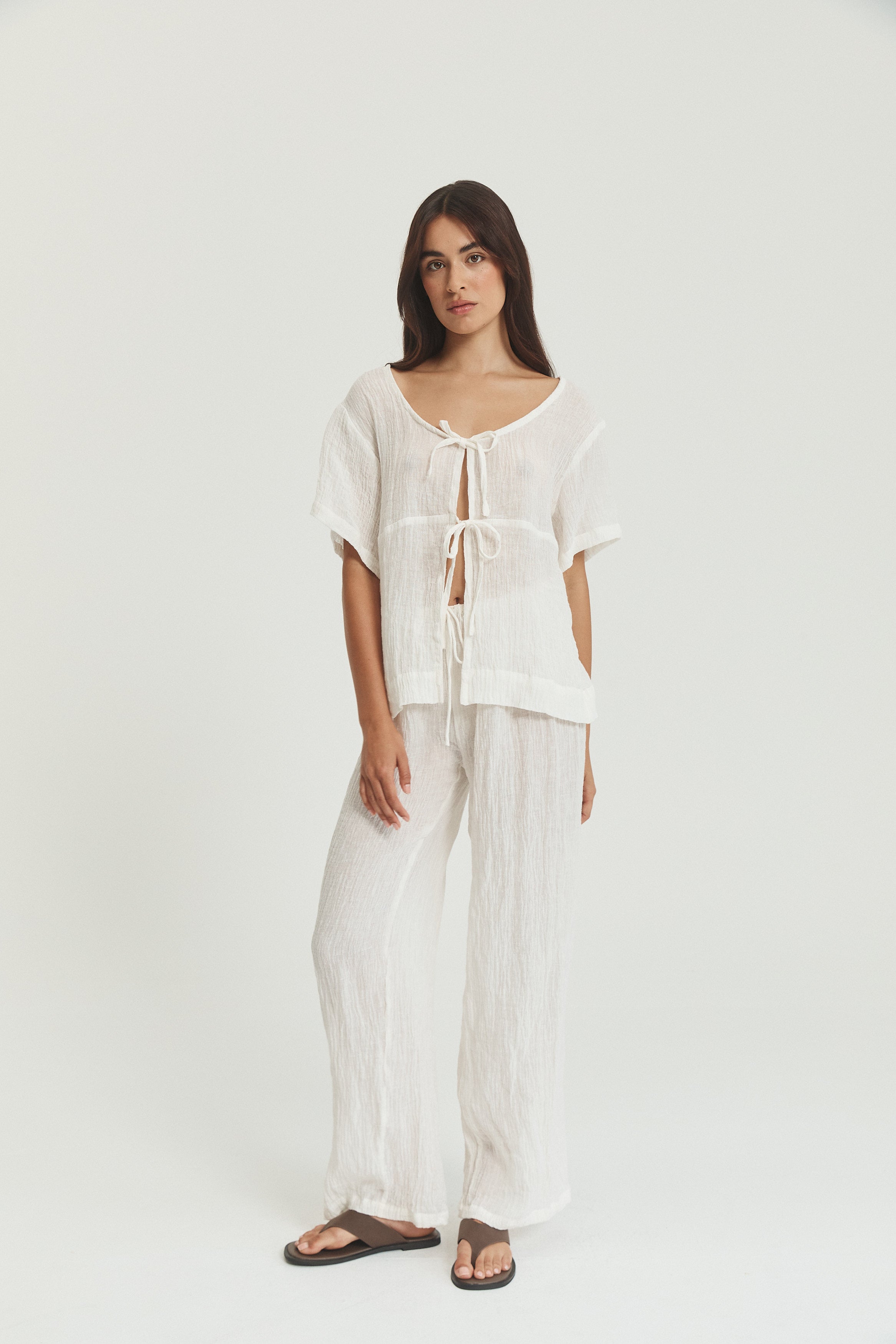 Robin Tie Top - Crinkle Linen image 3