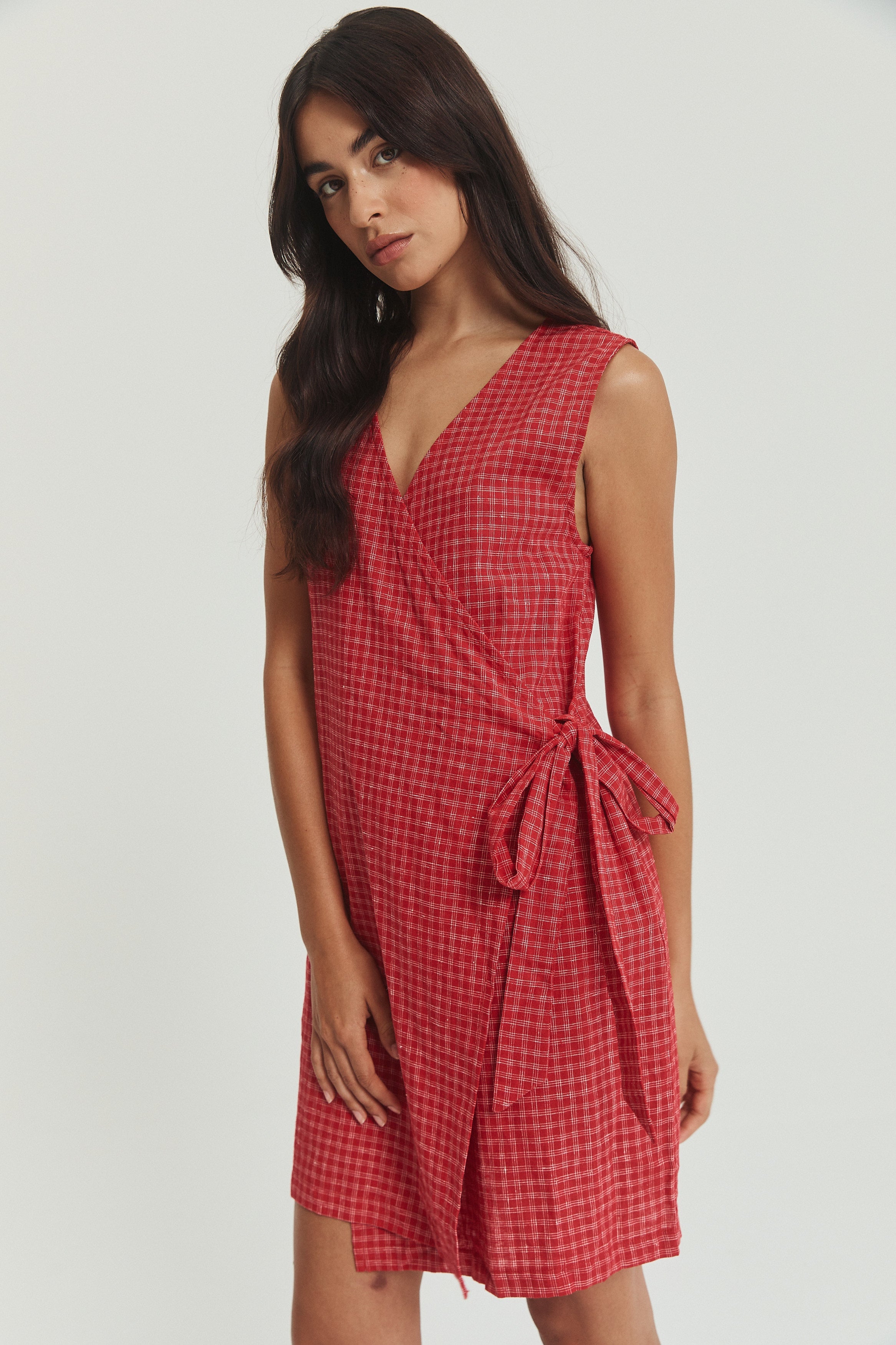 Quinn Wrap Dress - Hemp Linen image 3