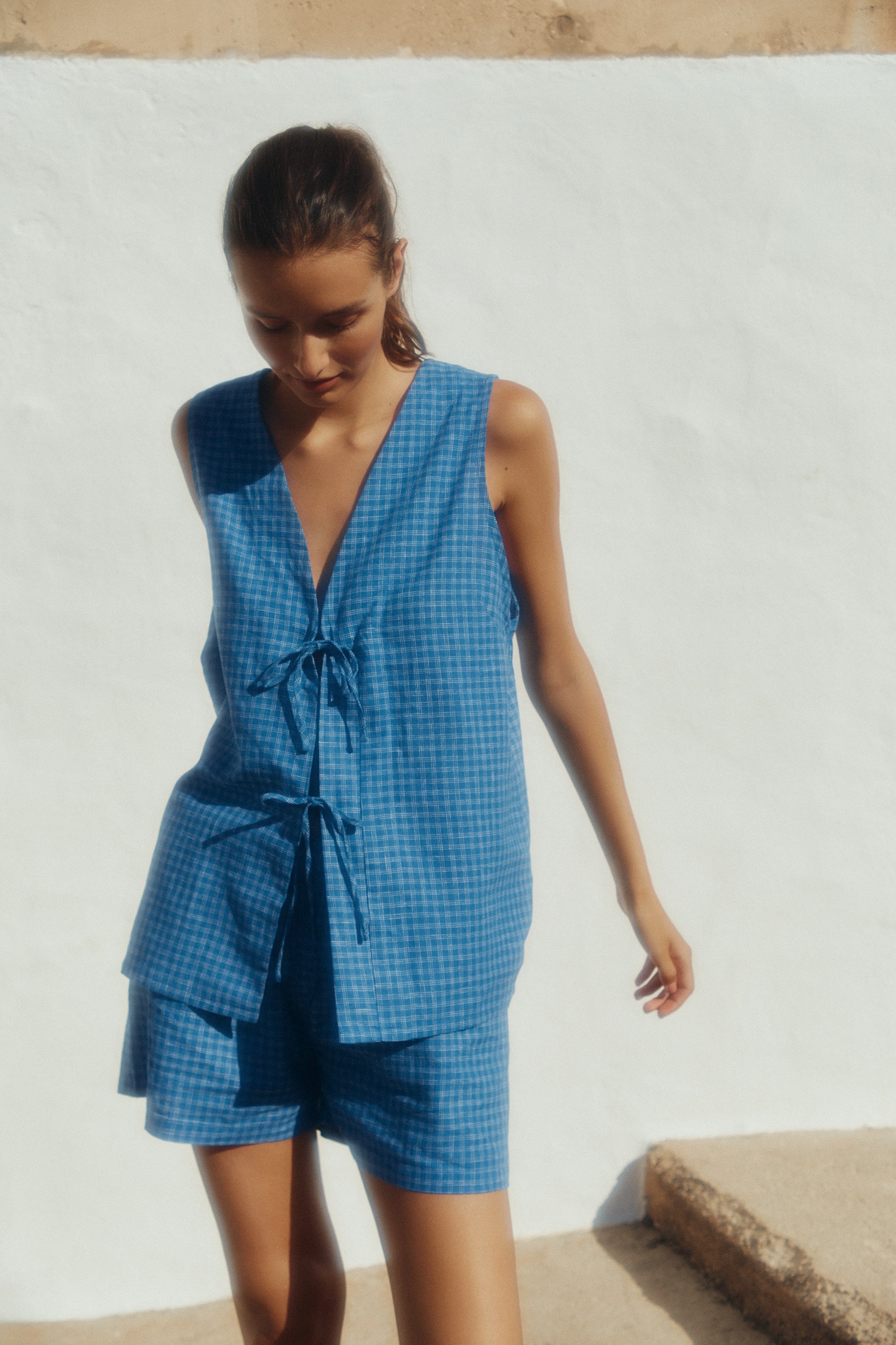 Lois Tie Top - Cerulean Hemp image 3