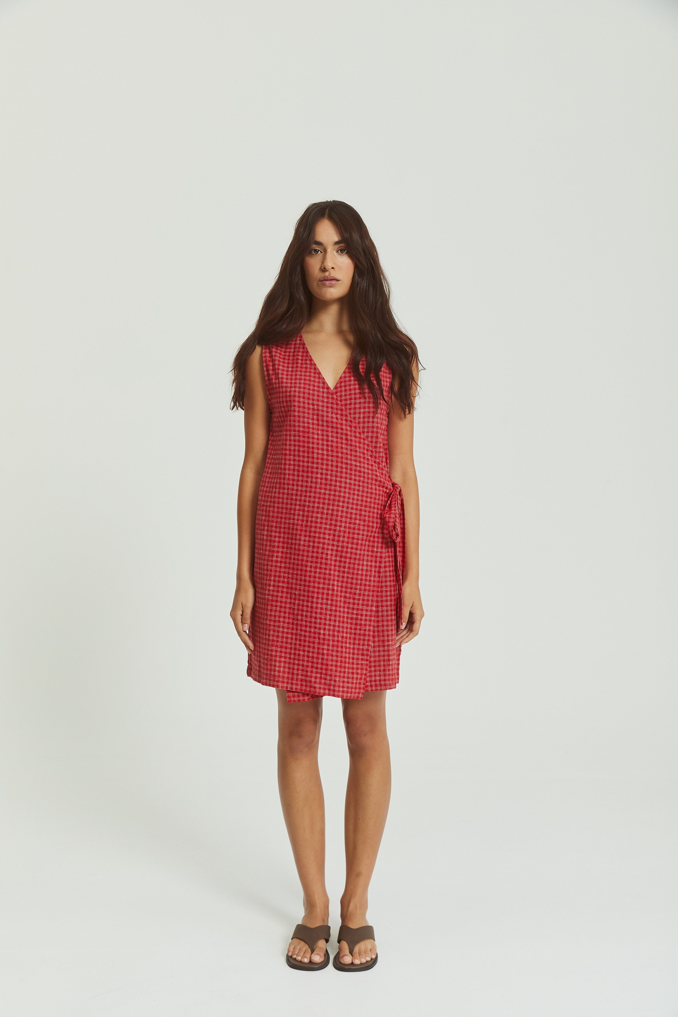 Quinn Wrap Dress - Hemp Linen image 7