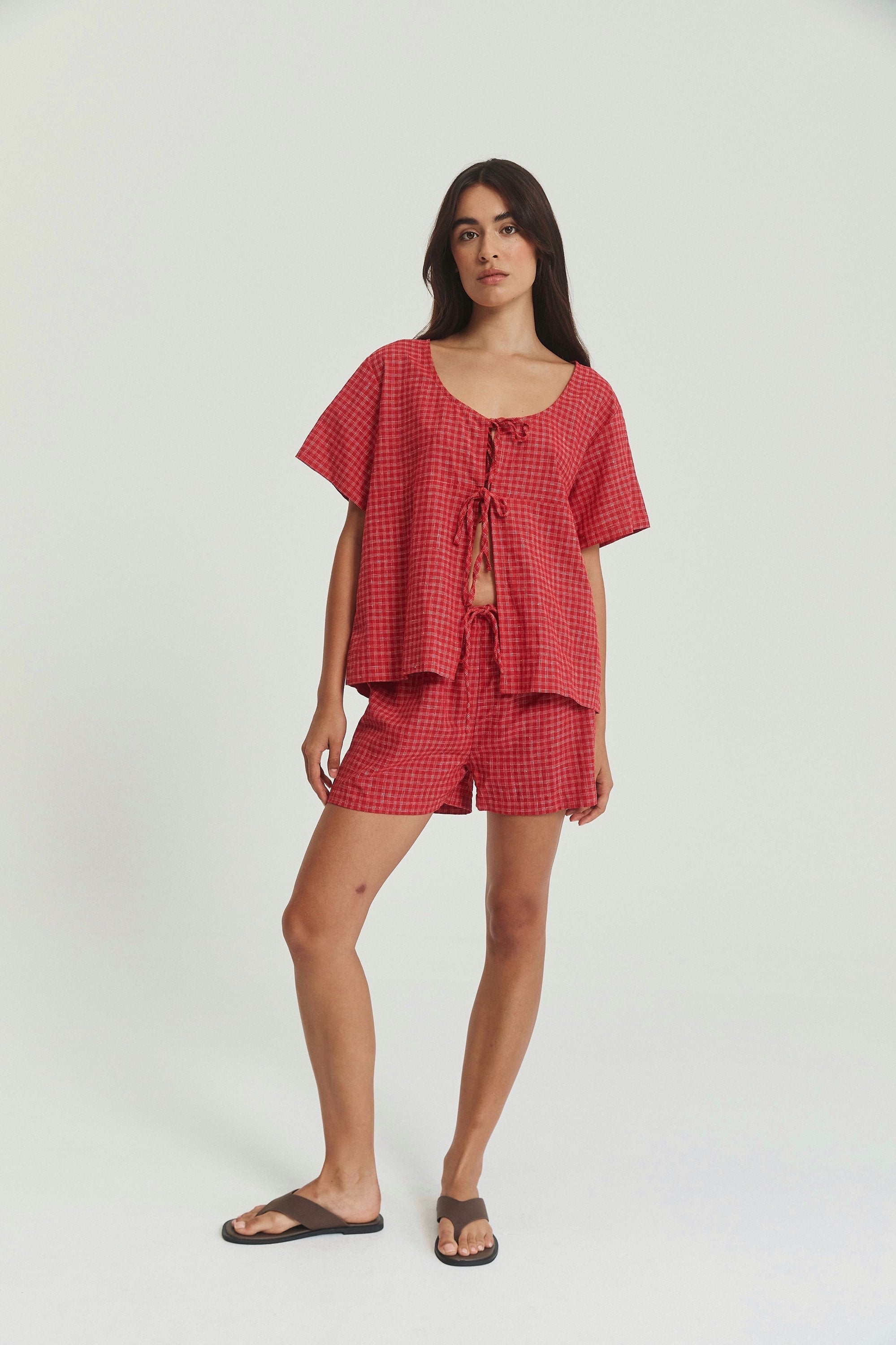 Robin Tie Top - Hemp Linen image 6