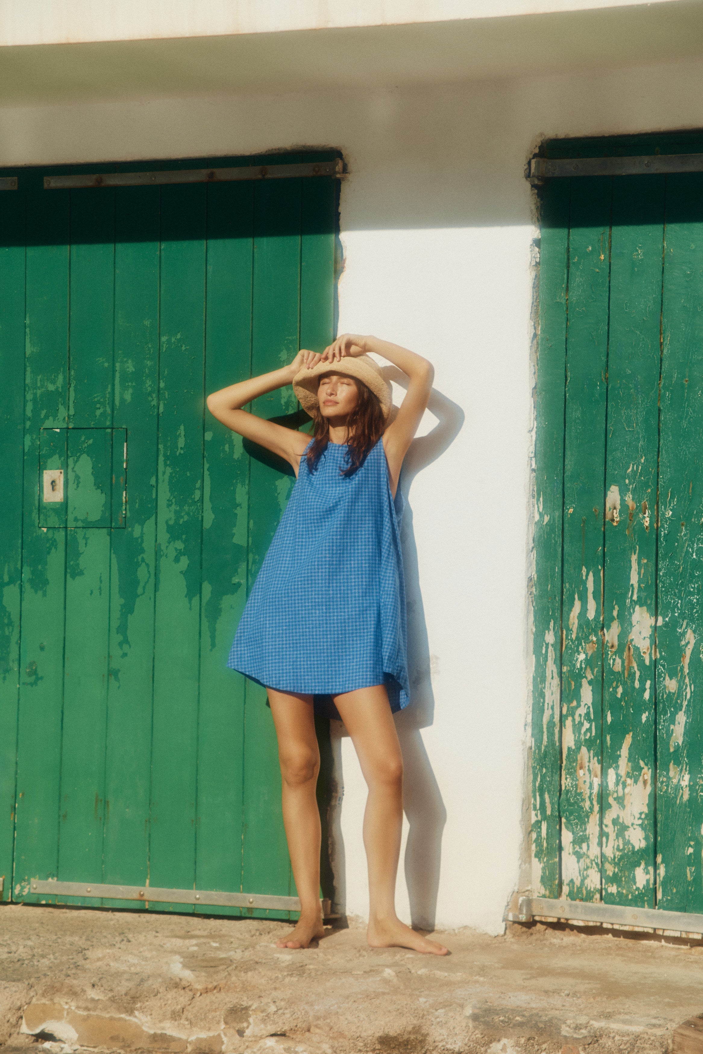 Classic Shift Dress - Cerulean Hemp Linen image 0