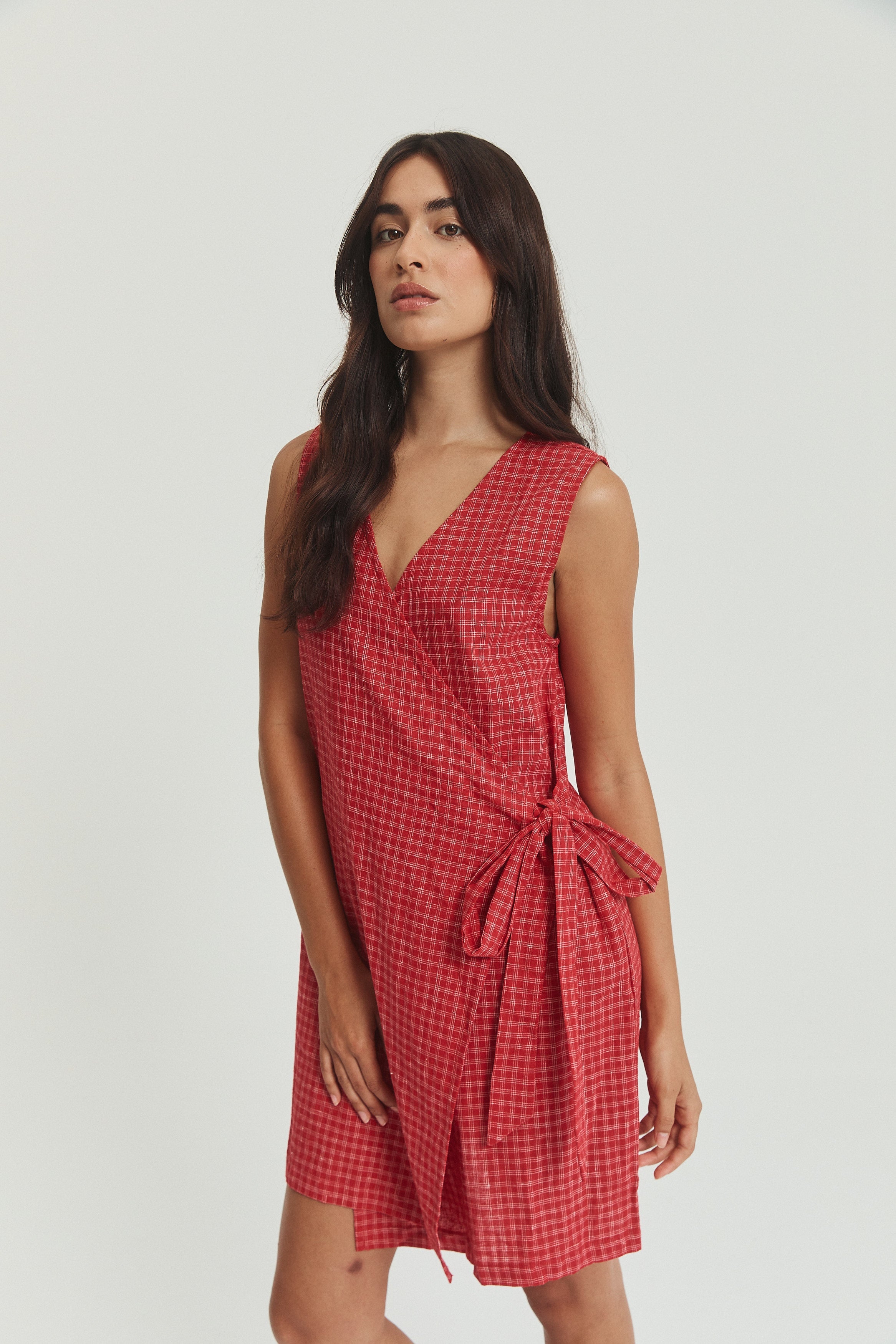 Quinn Wrap Dress - Hemp Linen image 10