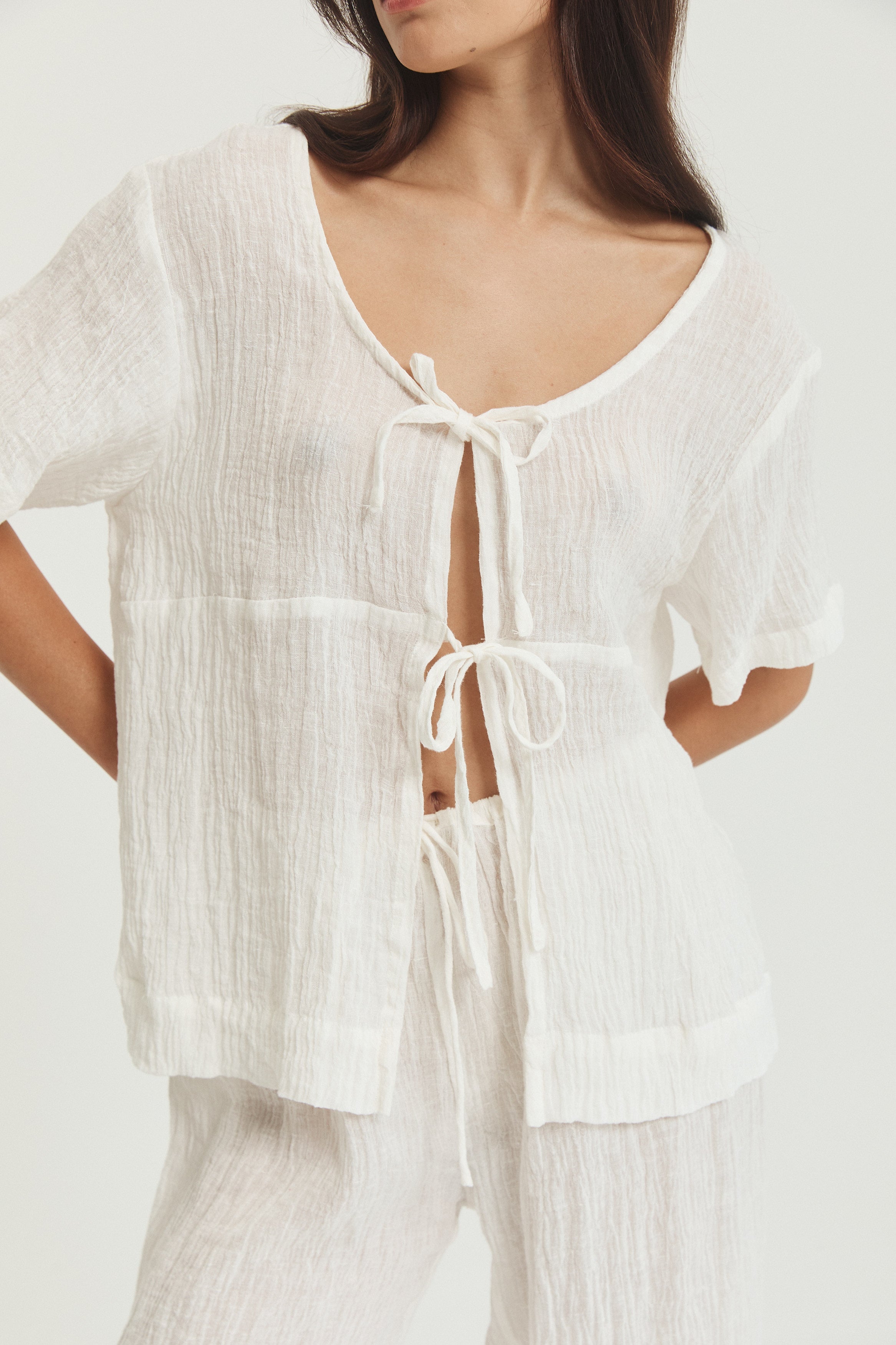Robin Tie Top - Crinkle Linen image 7