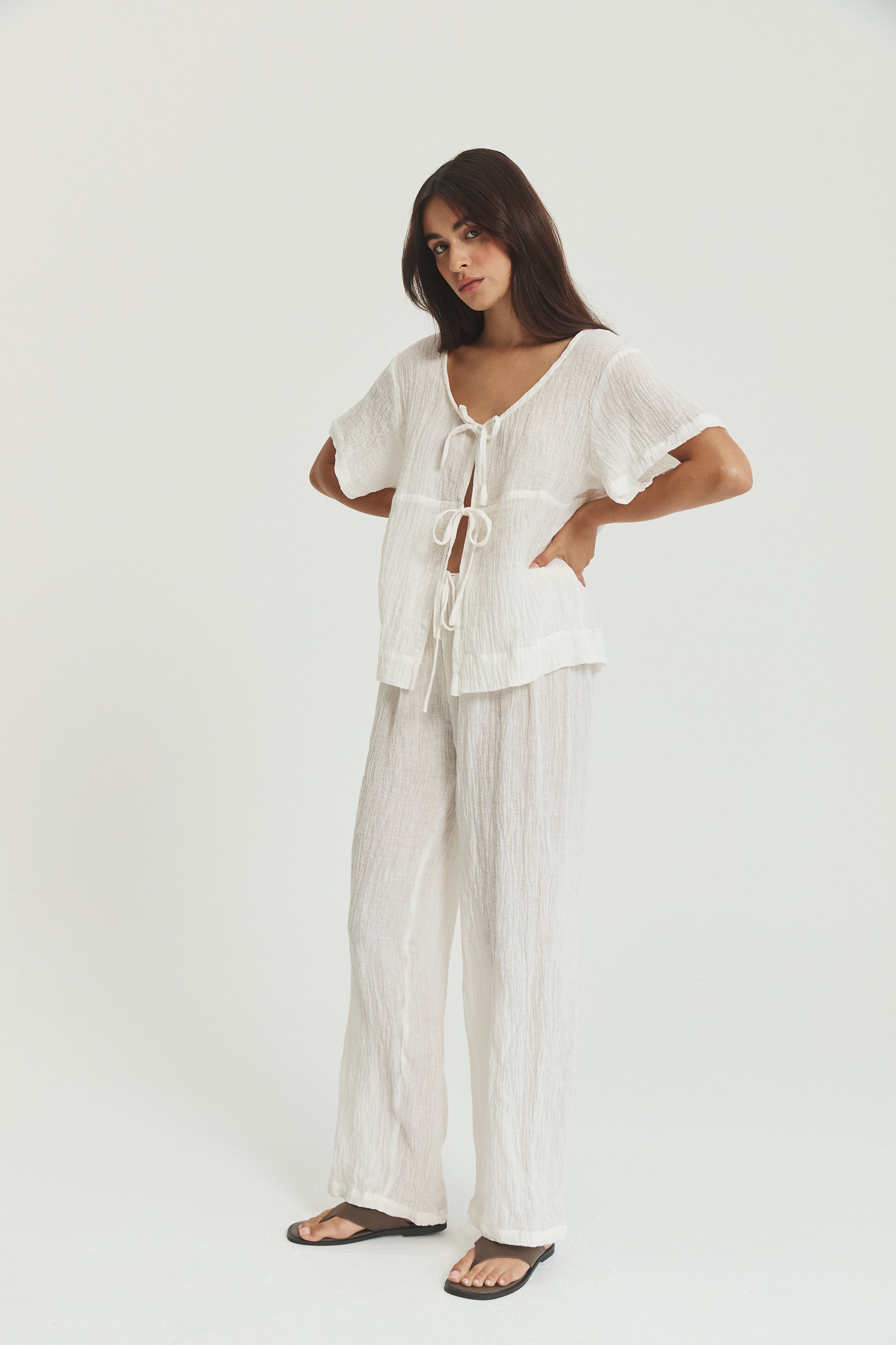 Robin Tie Top - Crinkle Linen image 11