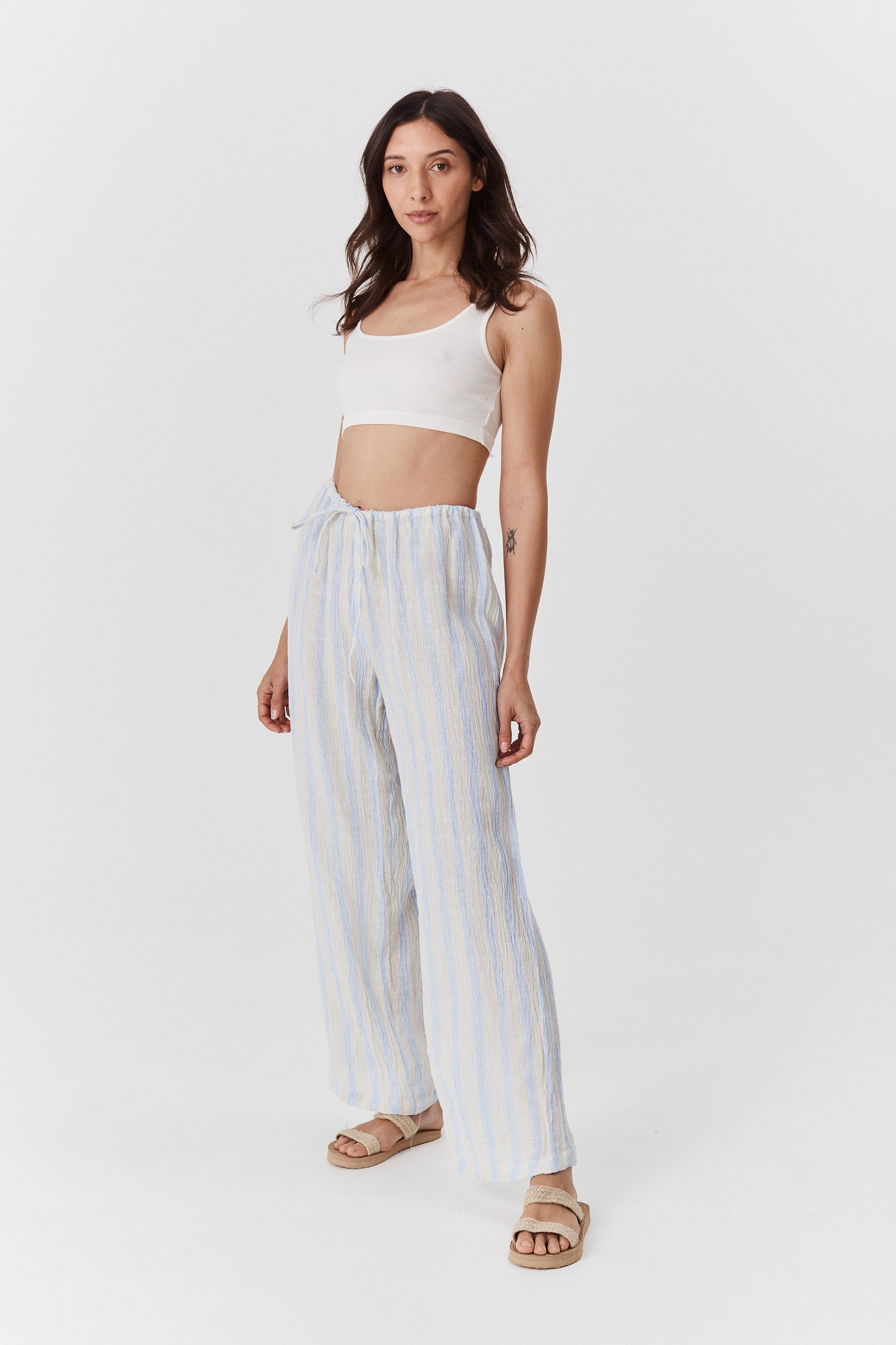 Robin Pants - Striped Crinkle Linen image 9