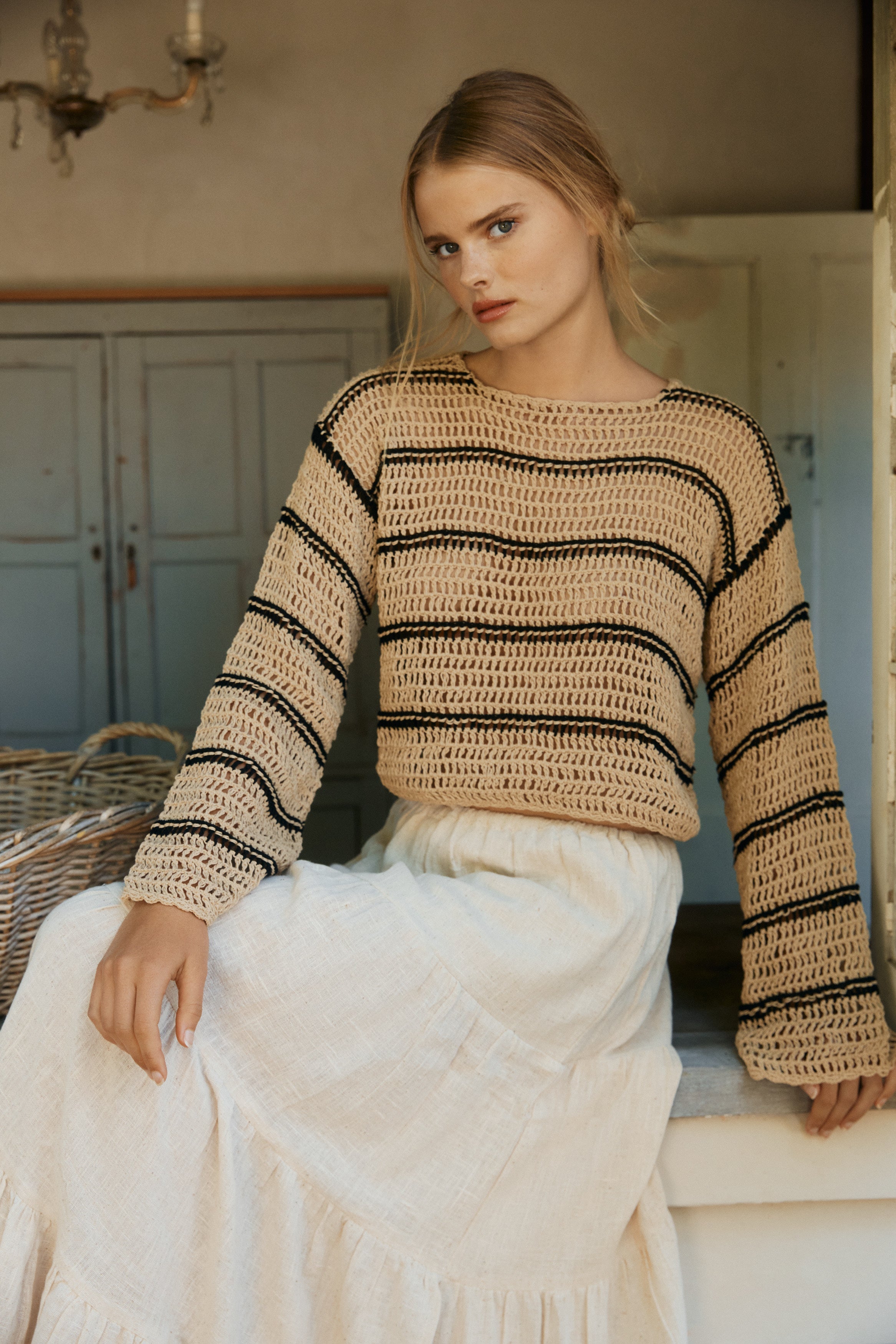 Fifi Crochet Crop - Fawn image 0