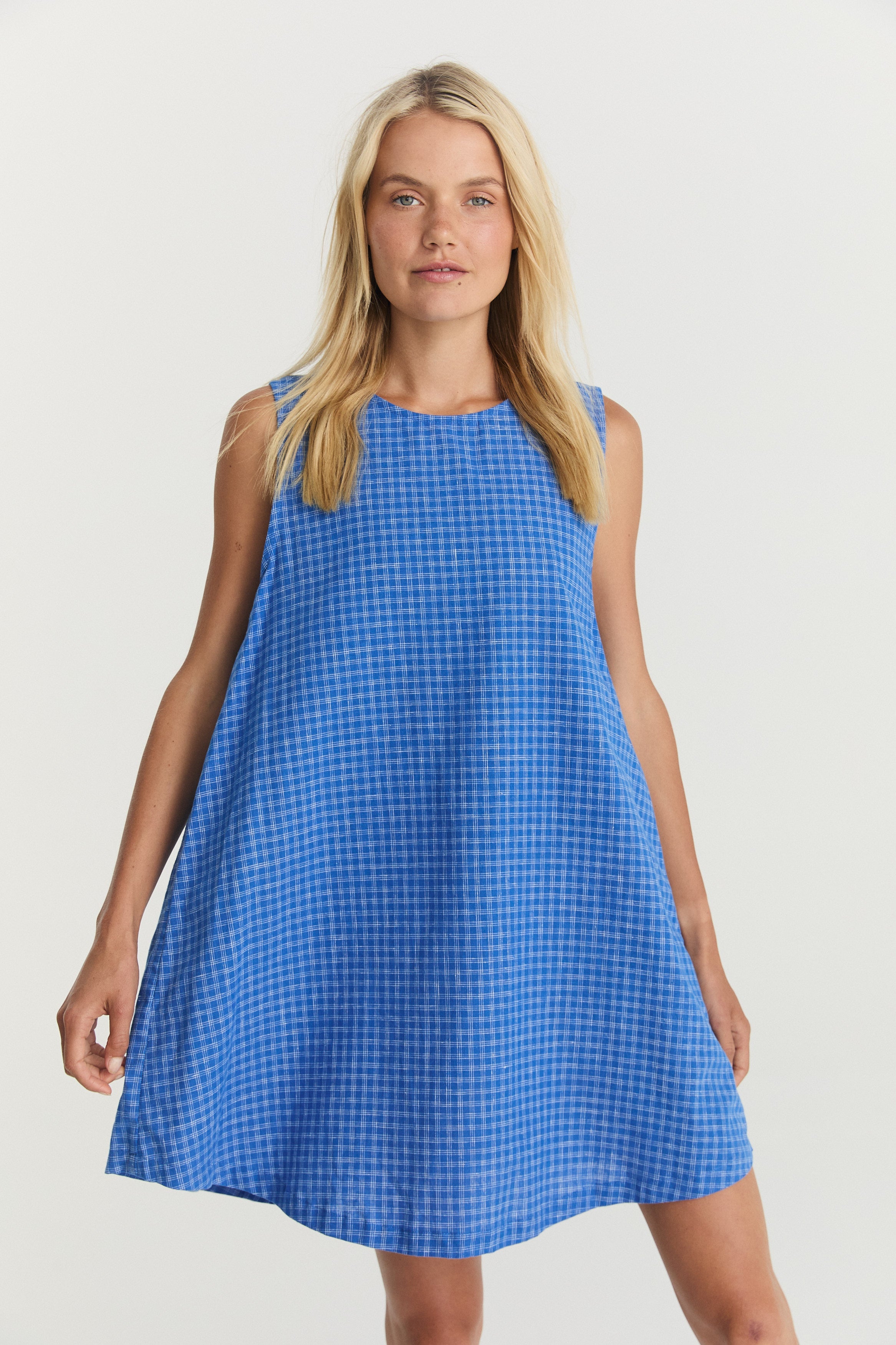 Classic Shift Dress - Cerulean Hemp Linen image 1
