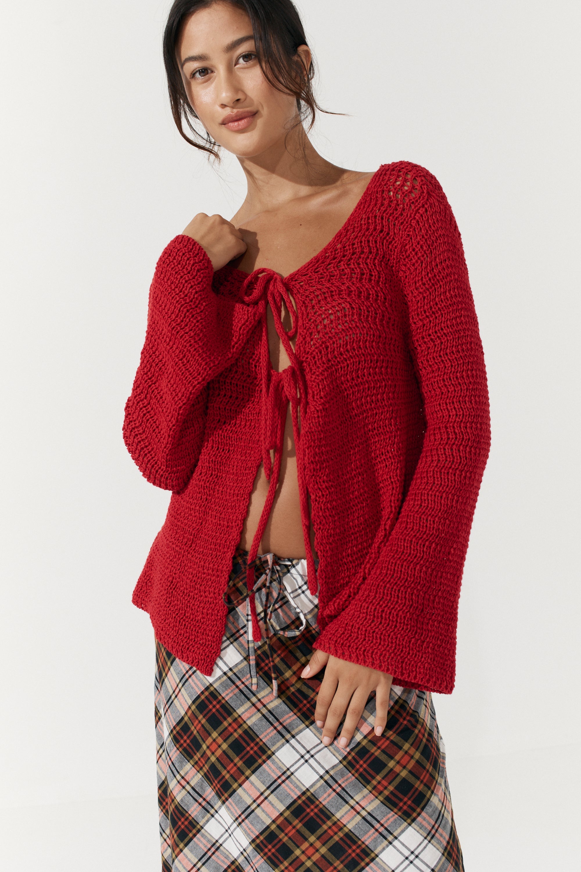 Etta Tie Knit - Scarlet image 3