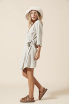 Quinn Wrap Dress - Natural Ash image 5