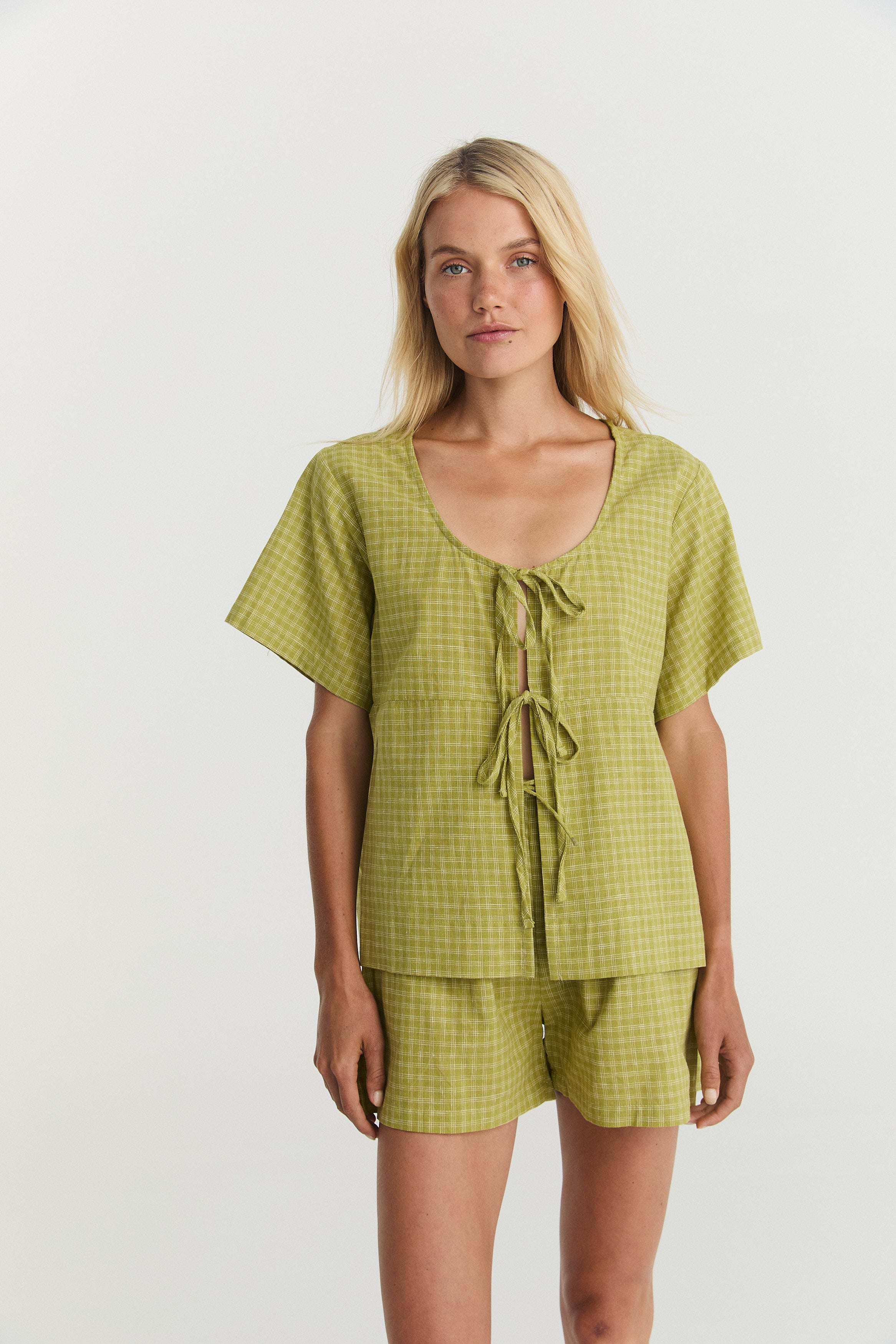 Robin Tie Top - Elm Hemp Linen image 2