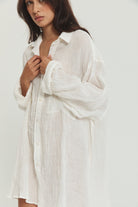 Josie Shirt Dress - Linen Crinkle image 10