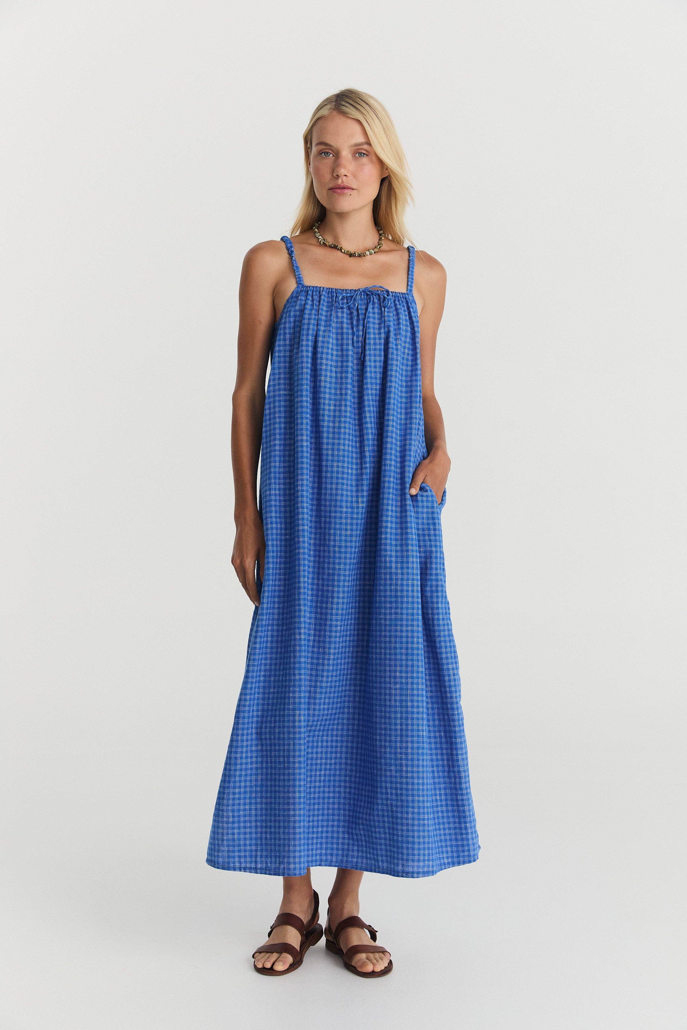 Nash Midi - Cerulean Hemp Linen image 0