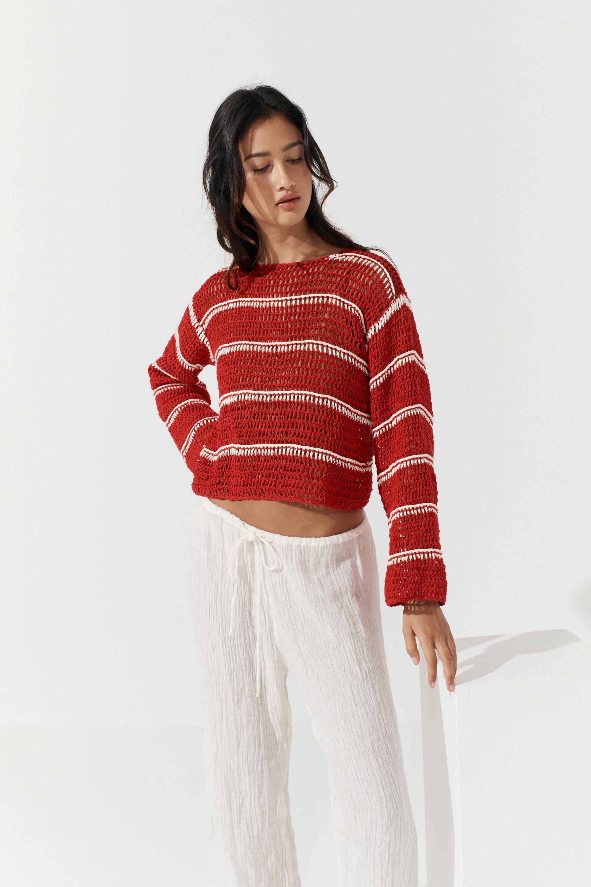 Fifi Crochet Crop - Scarlet image 8
