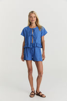 Tabea Tie Top - Cerulean Hemp image 2