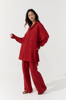 Robin Pants - Scarlet Crinkle Linen image 8