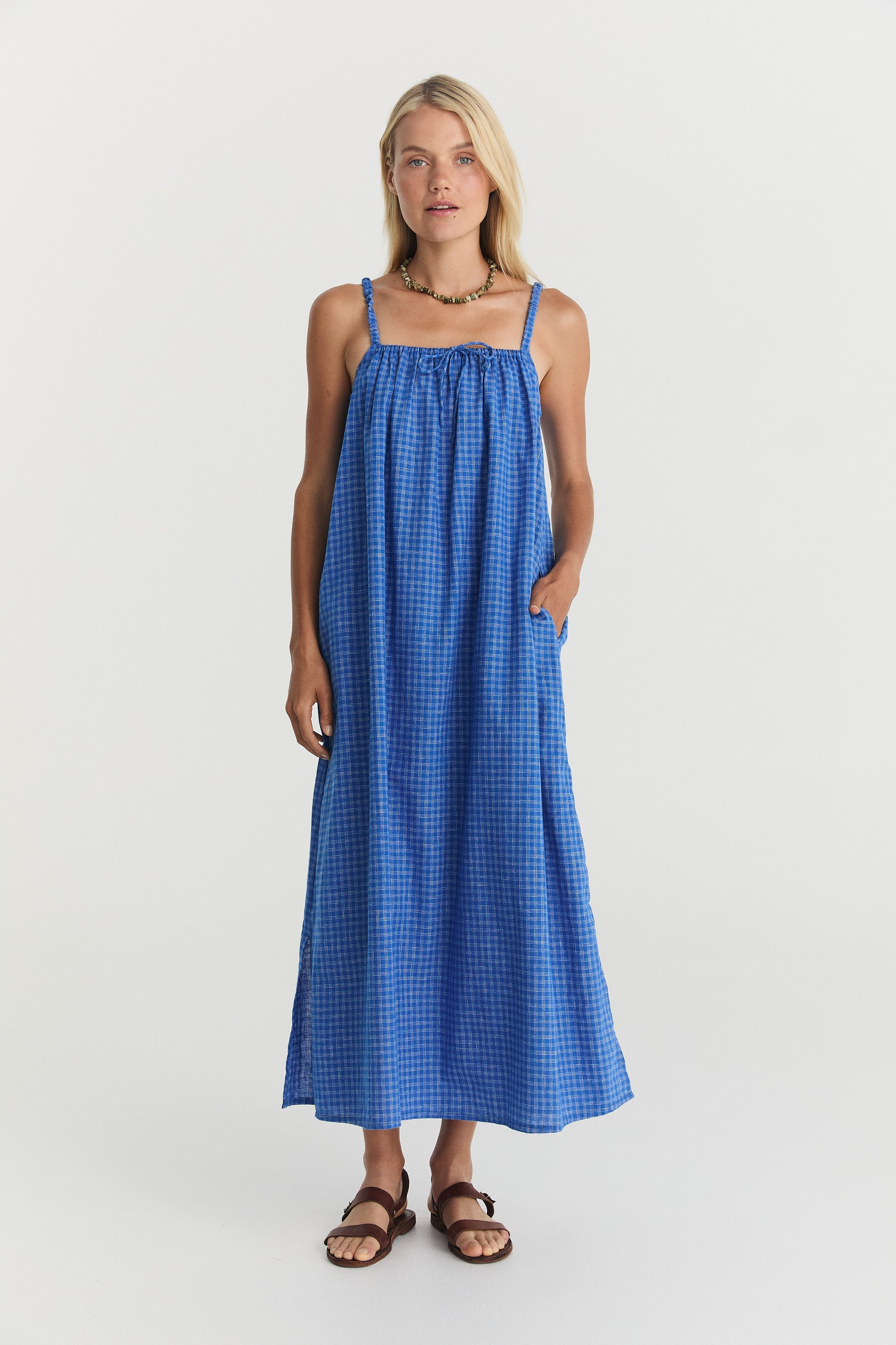 Nash Midi - Cerulean Hemp Linen image 8