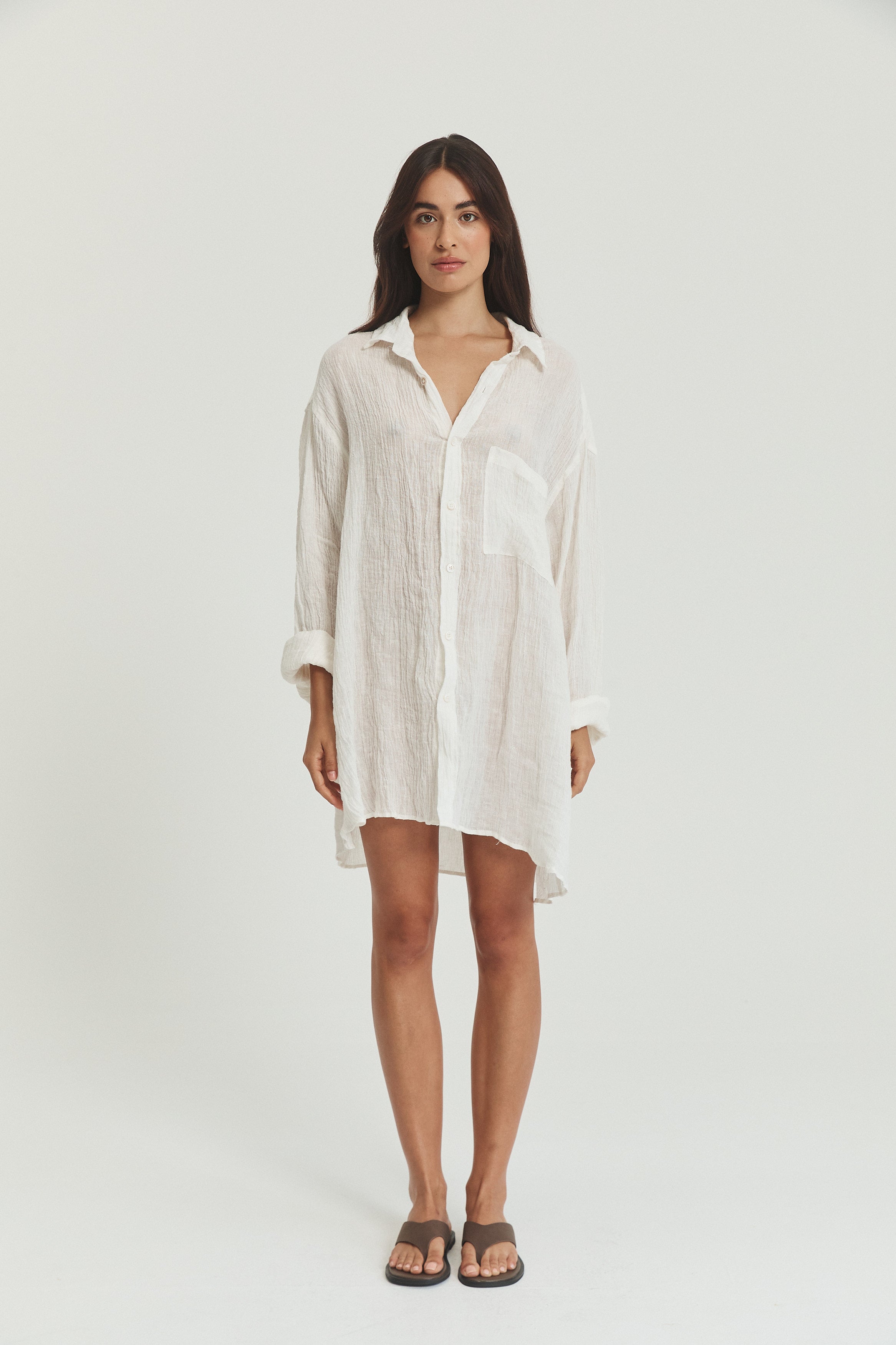 Josie Shirt Dress - Linen Crinkle image 8