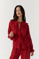 Esme Blouse - Scarlet Crinkle Linen image 7