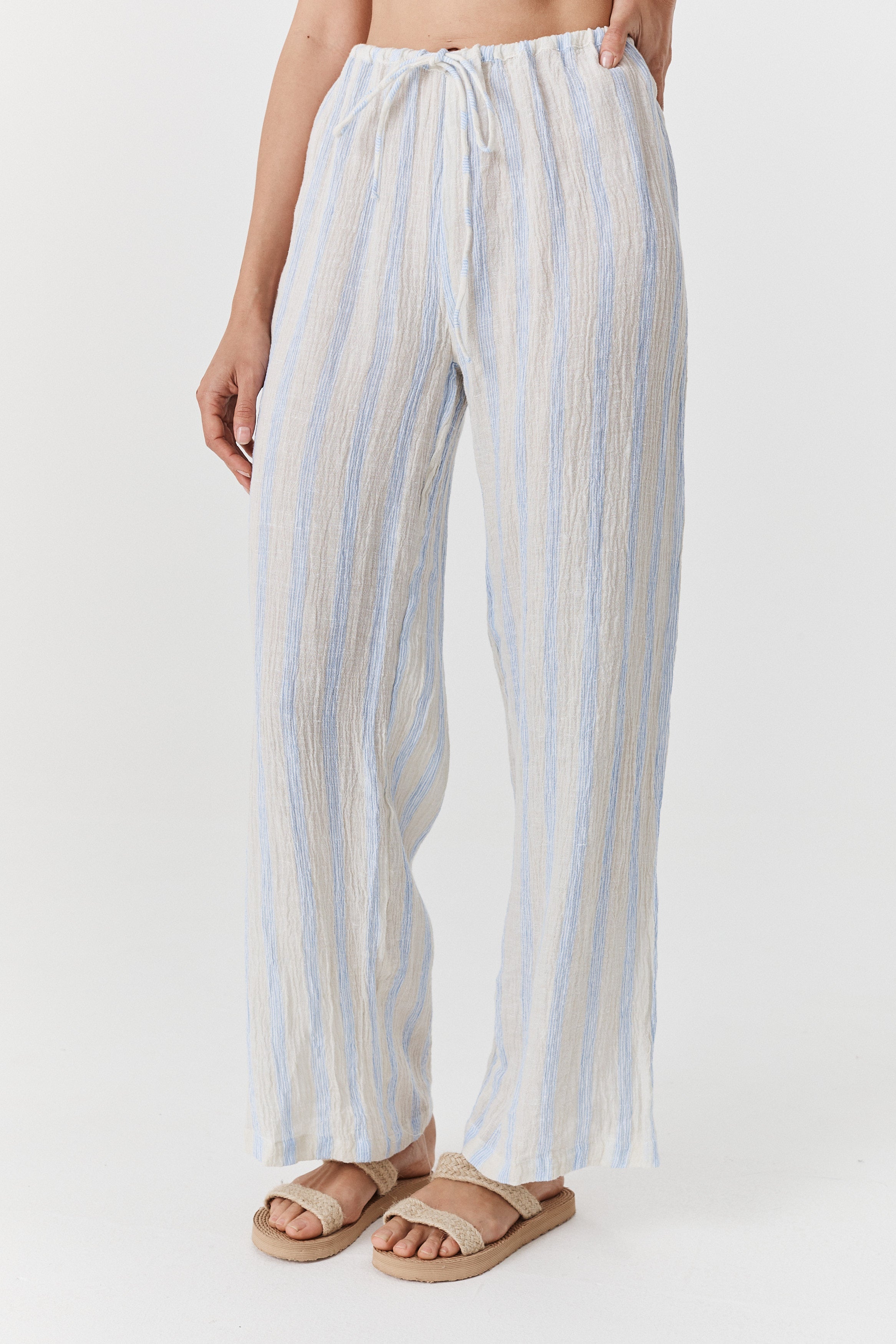 Robin Pants - Striped Crinkle Linen image 13