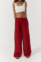 Robin Pants - Scarlet Crinkle Linen image 3