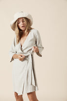 Quinn Wrap Dress - Natural Ash image 9