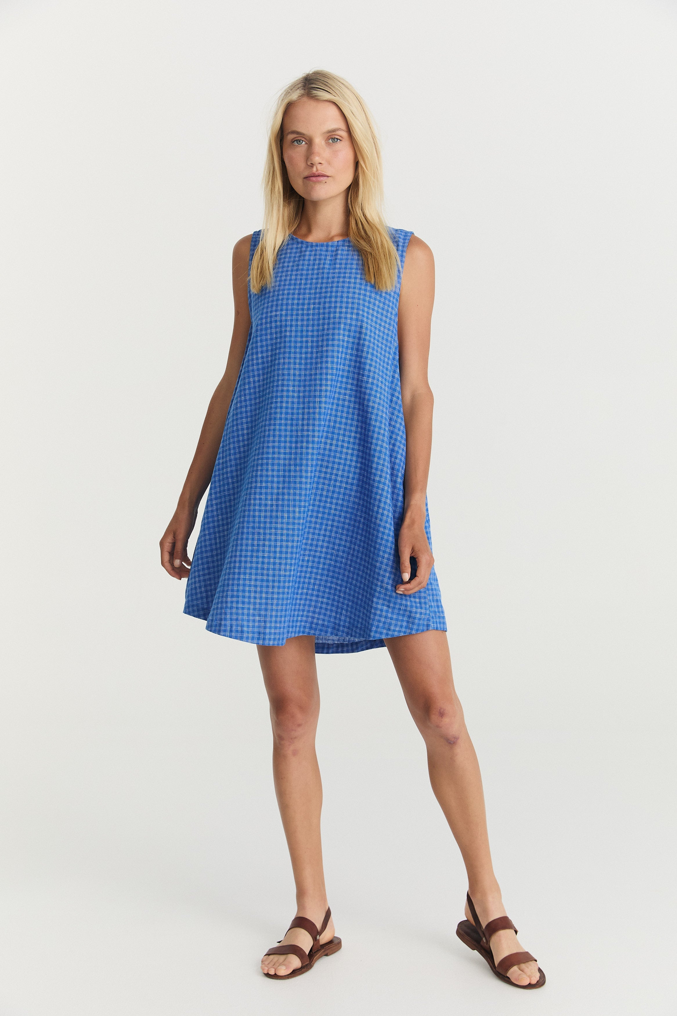 Classic Shift Dress - Cerulean Hemp Linen image 2