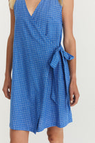 Quinn Wrap Dress - Cerulean Hemp Linen image 6