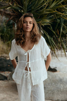 Robin Tie Top - Crinkle Linen image 0