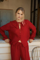 Esme Blouse - Scarlet Crinkle Linen image 2