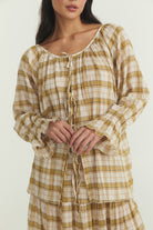 Bette Tie Top - Plaid Cotton image 4