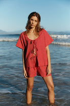 Robin Tie Top - Hemp Linen image 0