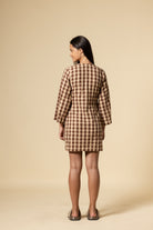 Quinn Wrap Dress - Mocha Gingham image 12