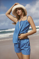 Nash Top - Cerulean Hemp Linen image 2