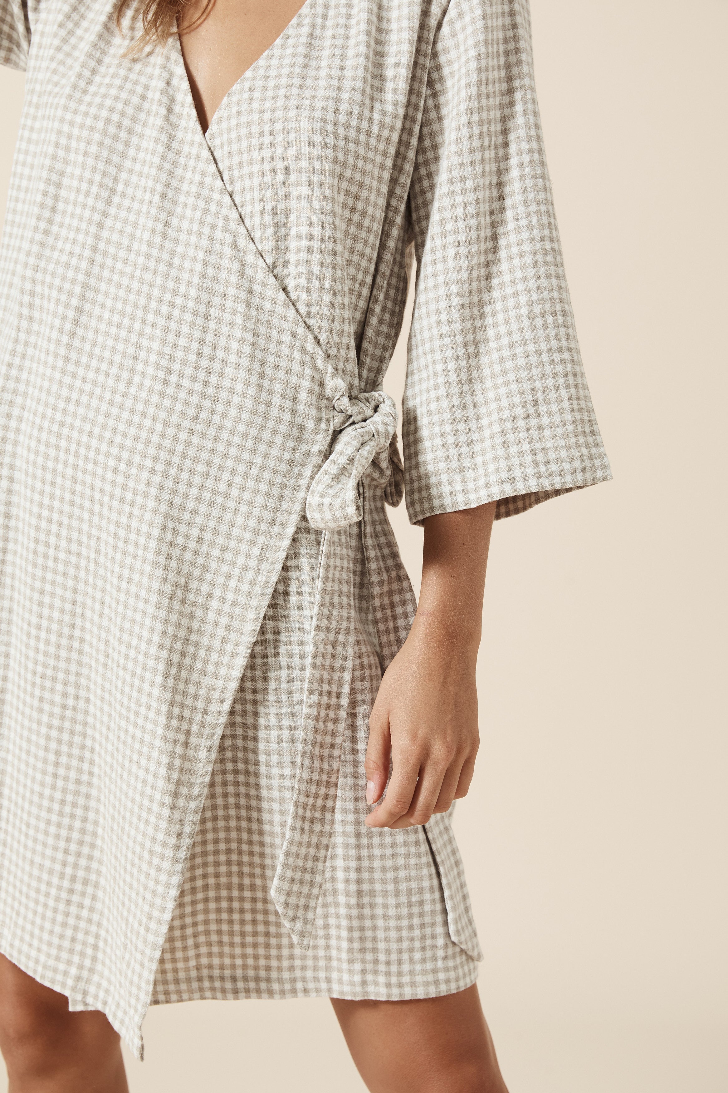 Quinn Wrap Dress - Natural Ash image 10